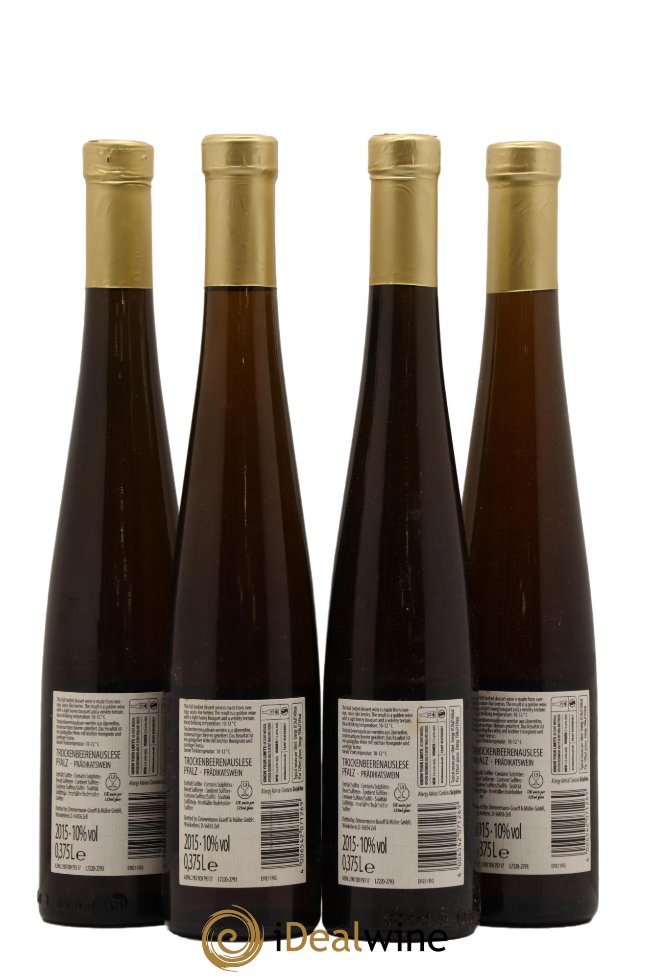 Allemagne Pfalz Trockenbeerenauslese Roman Graeff 2015 - Posten von 4 Demi-Flaschen - 1