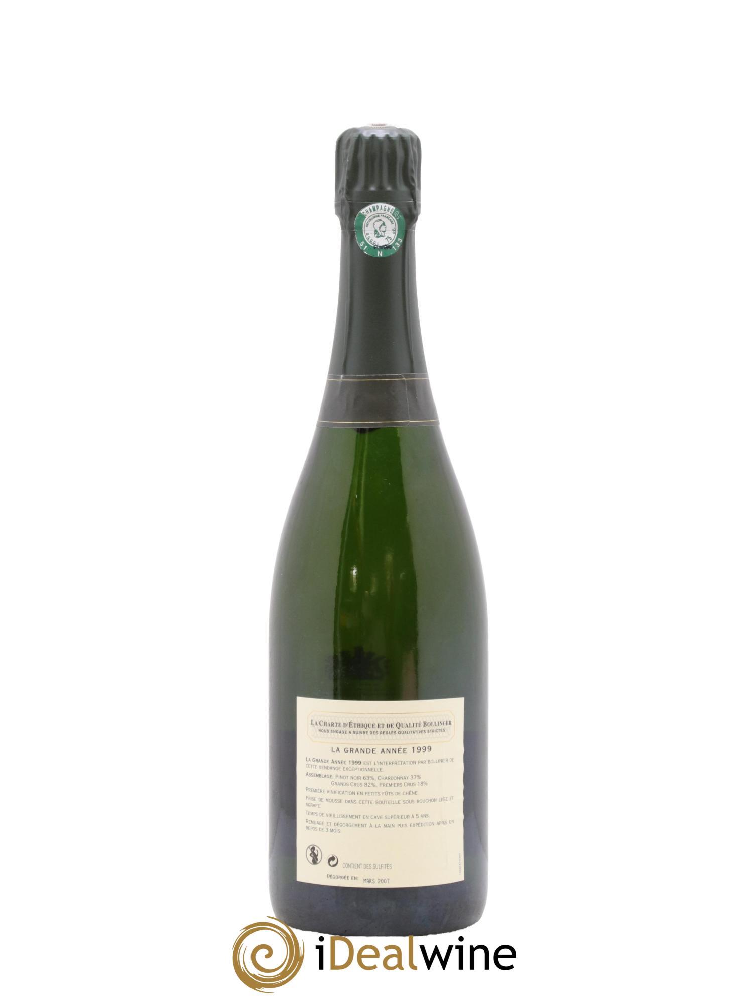 Grande Année Brut Bollinger 1999 - Lot of 1 bottle - 2