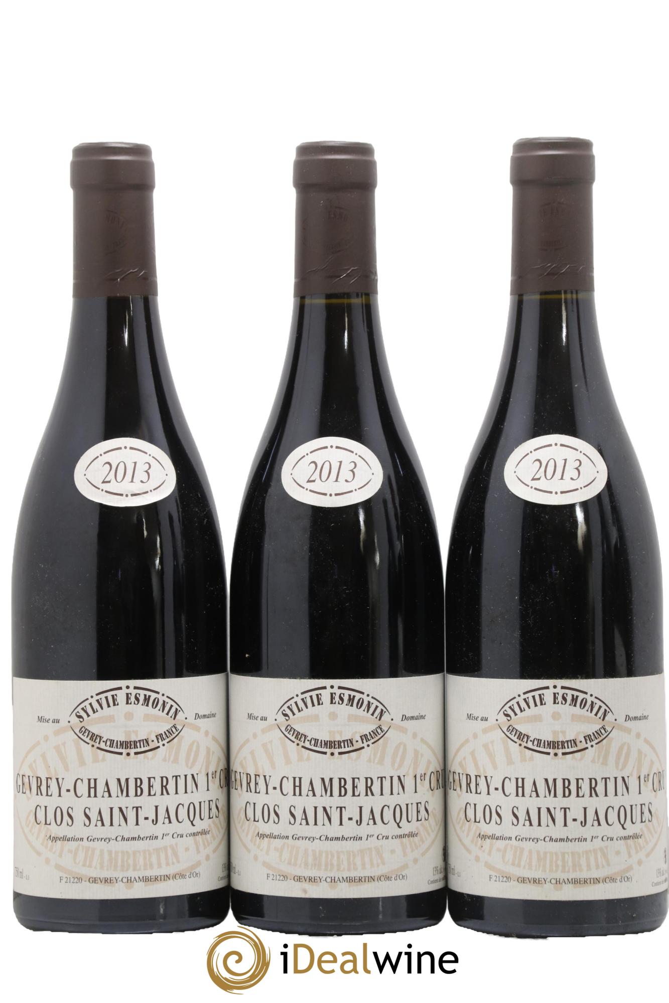Gevrey-Chambertin 1er Cru Clos Saint Jacques Sylvie Esmonin 2013 - Lot de 3 bouteilles - 0