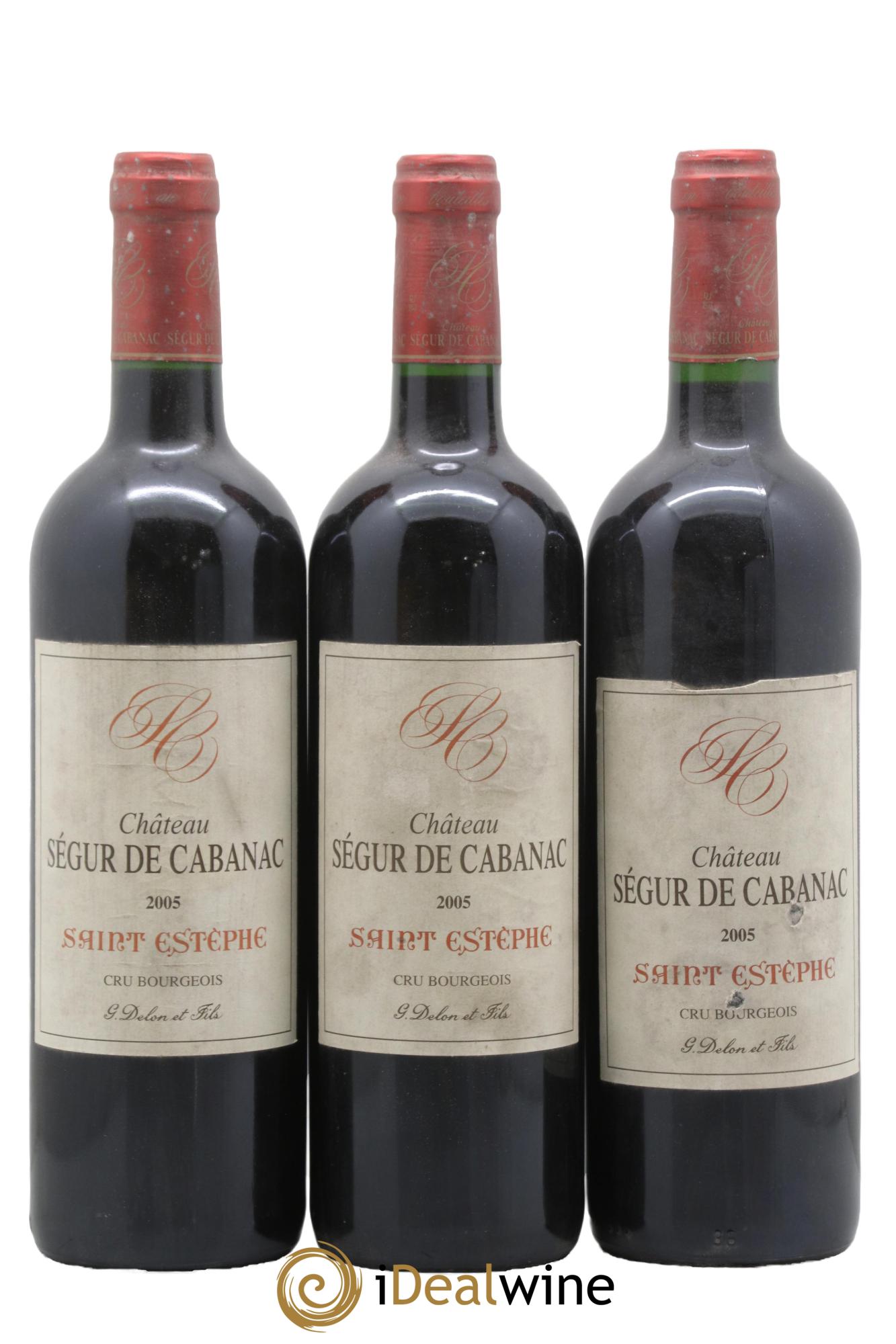 Château Ségur de Cabanac Cru Bourgeois 2005 - Lot de 3 bouteilles - 0