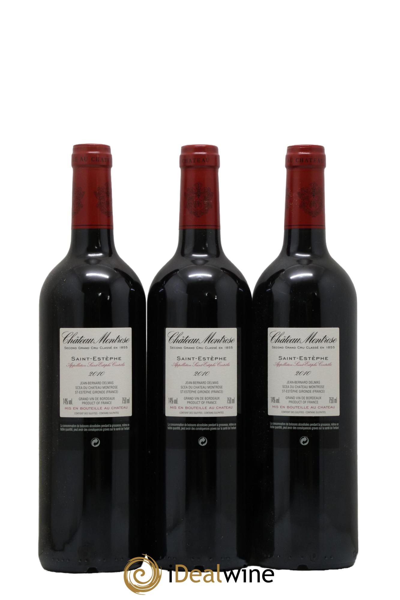 Château Montrose 2ème Grand Cru Classé 2010 - Lot de 3 bouteilles - 1