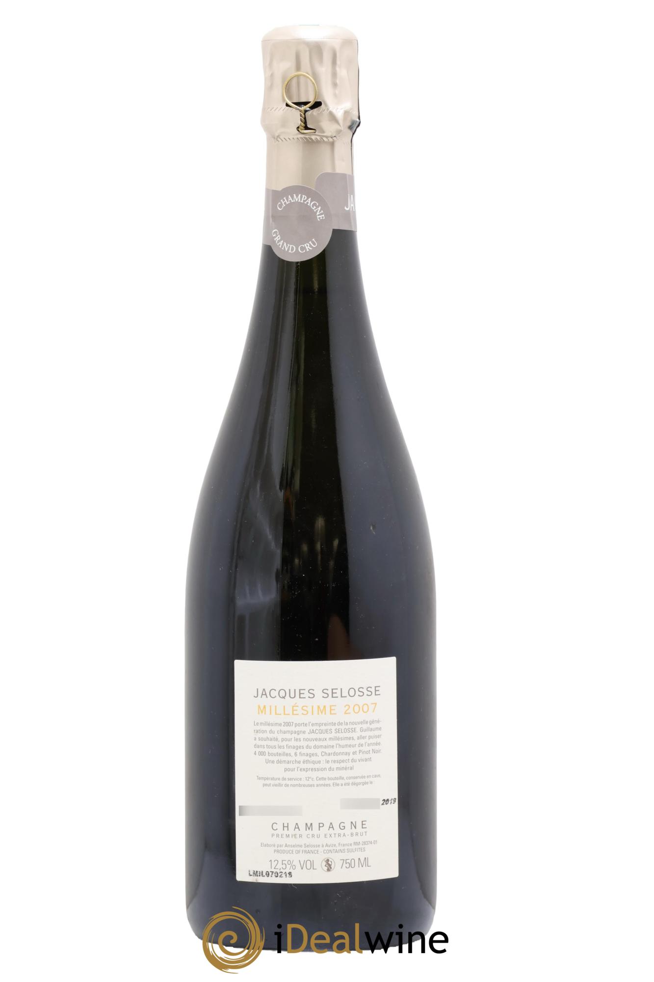 1er Cru Millésimé Extra-Brut Jacques Selosse 2007 - Lot de 1 bouteille - 1
