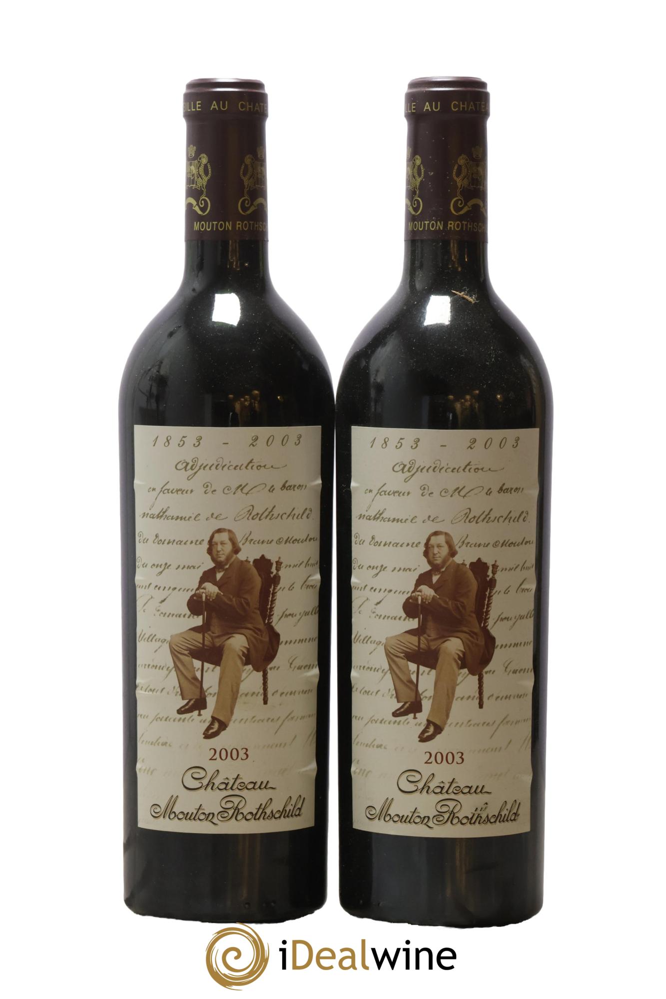 Château Mouton Rothschild 1er Grand Cru Classé 2003 - Lot de 2 bouteilles - 0