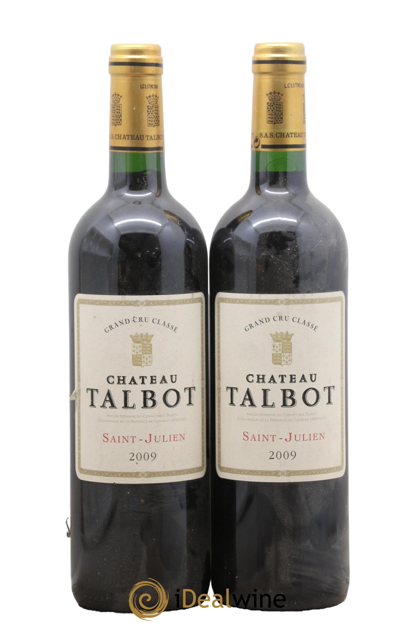 Château Talbot 4ème Grand Cru Classé 2009 - Posten von 2 Flaschen - 0