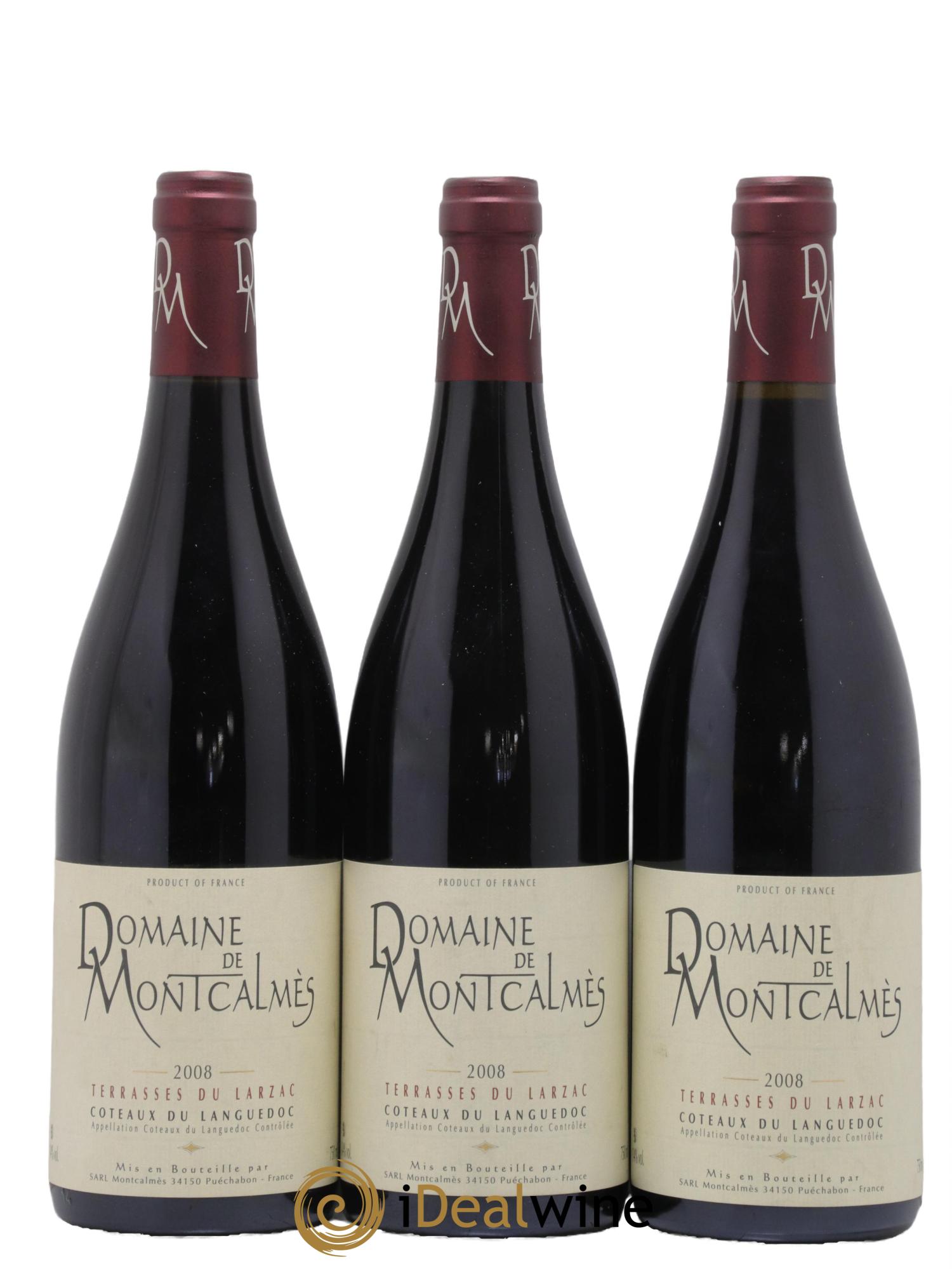 Terrasses du Larzac Domaine de Montcalmès Frédéric Pourtalié 2008 - Lot de 3 bouteilles - 0