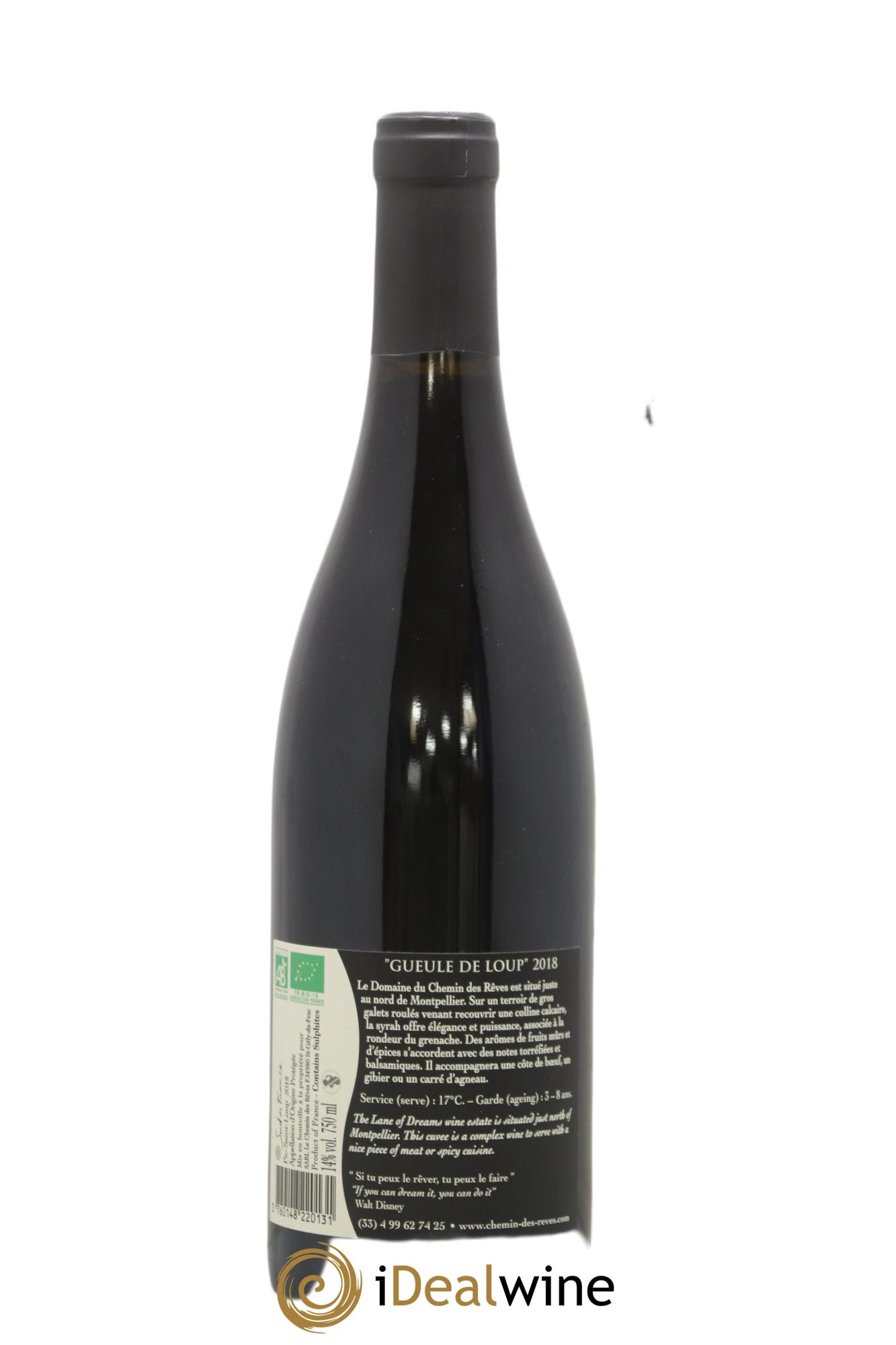 Pic Saint-Loup La Gueule De Loup Le Chemin Des Rêves  Benoît Viot 2018 - Posten von 1 Flasche - 1