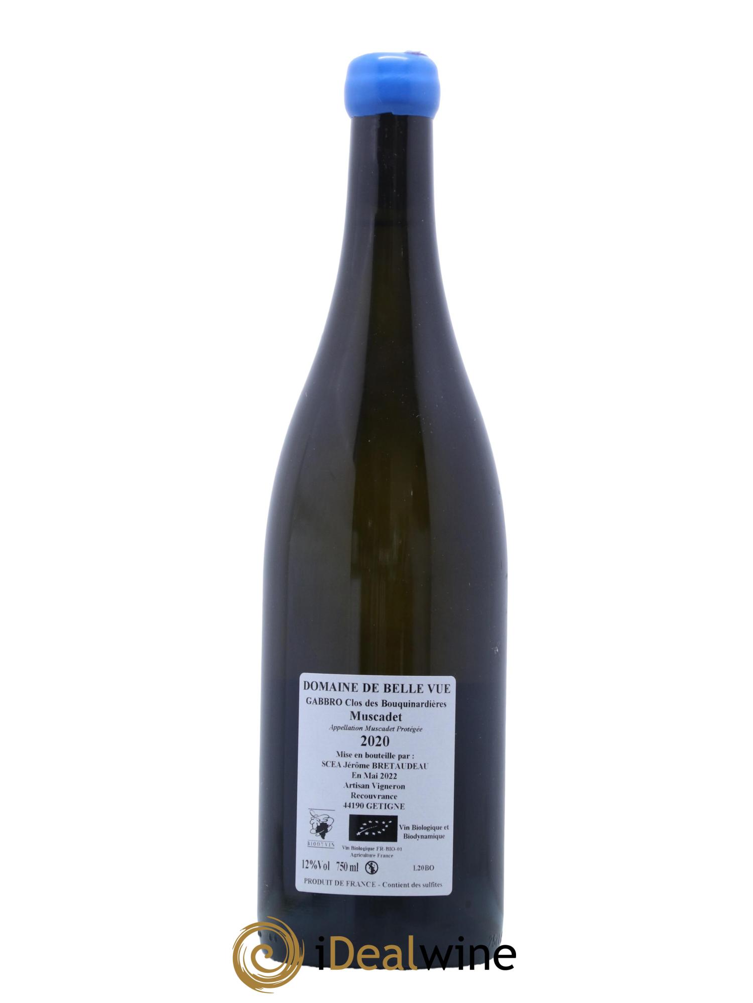 Muscadet-Sèvre-et-Maine Gabbro Clos des Bouquinardières Jérôme Bretaudeau - Domaine de Bellevue 2020 - Lot de 1 bouteille - 1