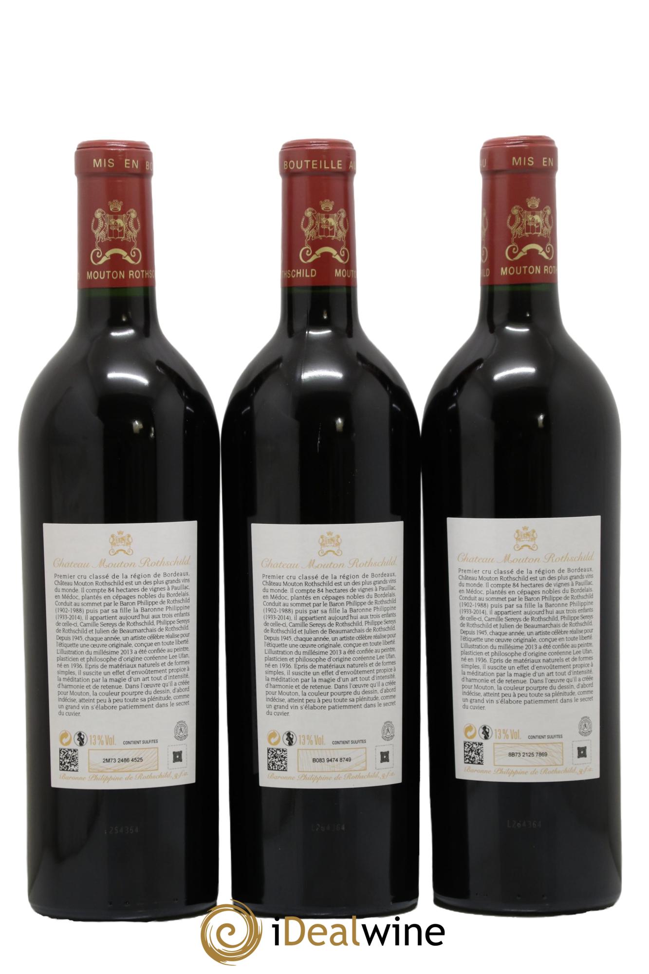 Château Mouton Rothschild 1er Grand Cru Classé 2013 - Lot de 3 bouteilles - 1