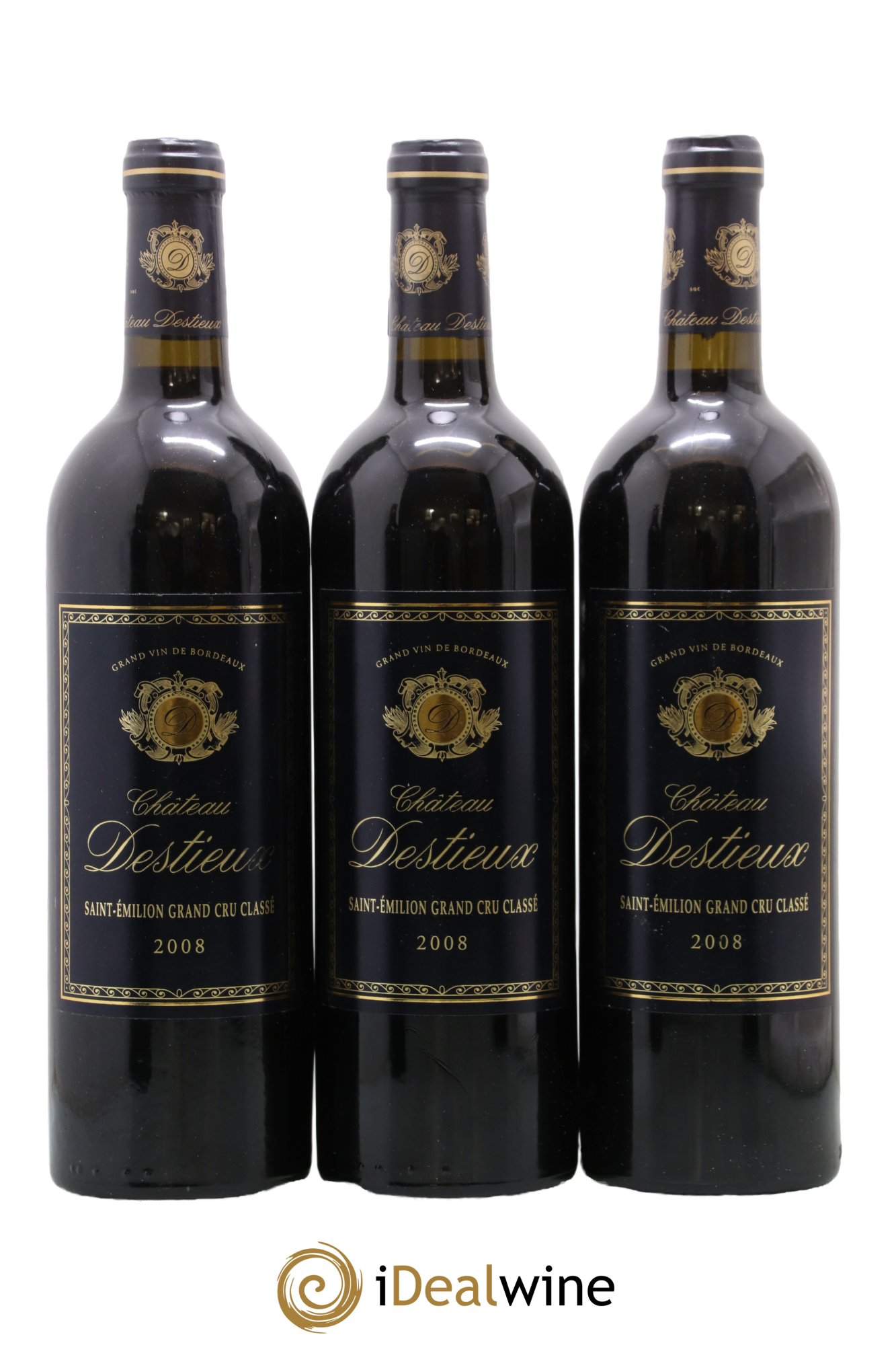 Château Destieux Grand Cru Classé 2008 - Lot de 3 bouteilles - 0