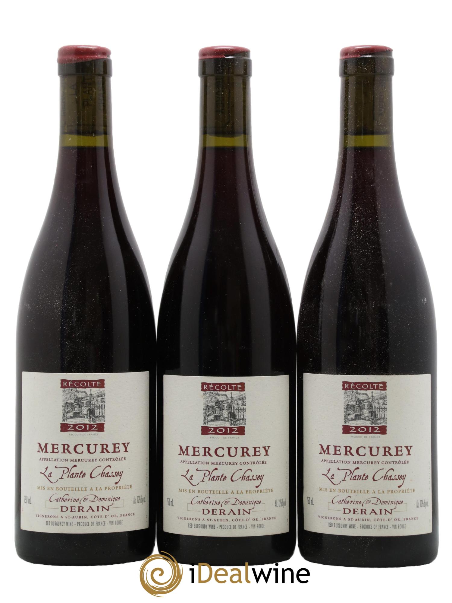 Mercurey La Plante Chassey Catherine et Dominique Derain 2012 - Lot de 6 bouteilles - 1