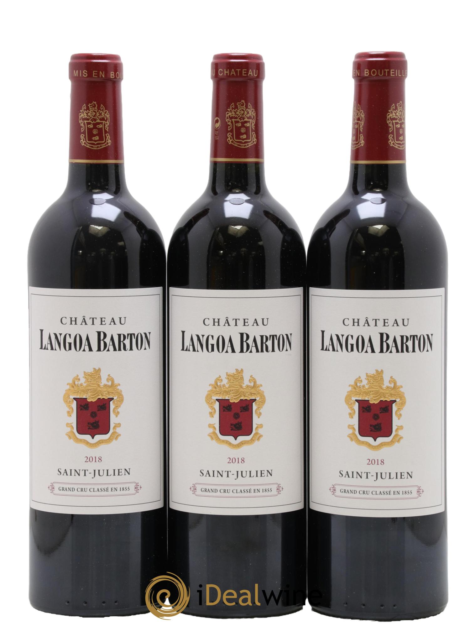 Château Langoa Barton 3ème Grand Cru Classé 2018 - Lotto di 3 bottiglie - 0