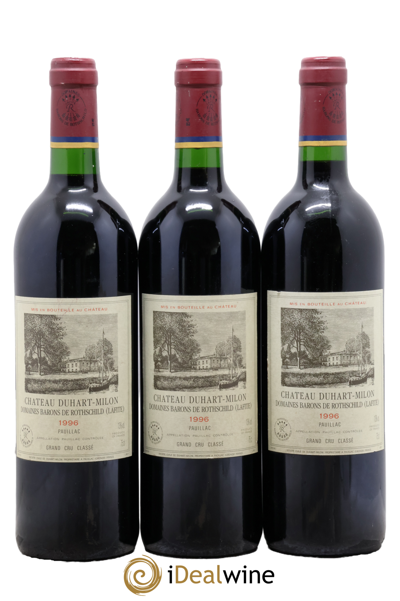 Château Duhart-Milon 4ème Grand Cru Classé 1996 - Lot of 3 bottles - 0