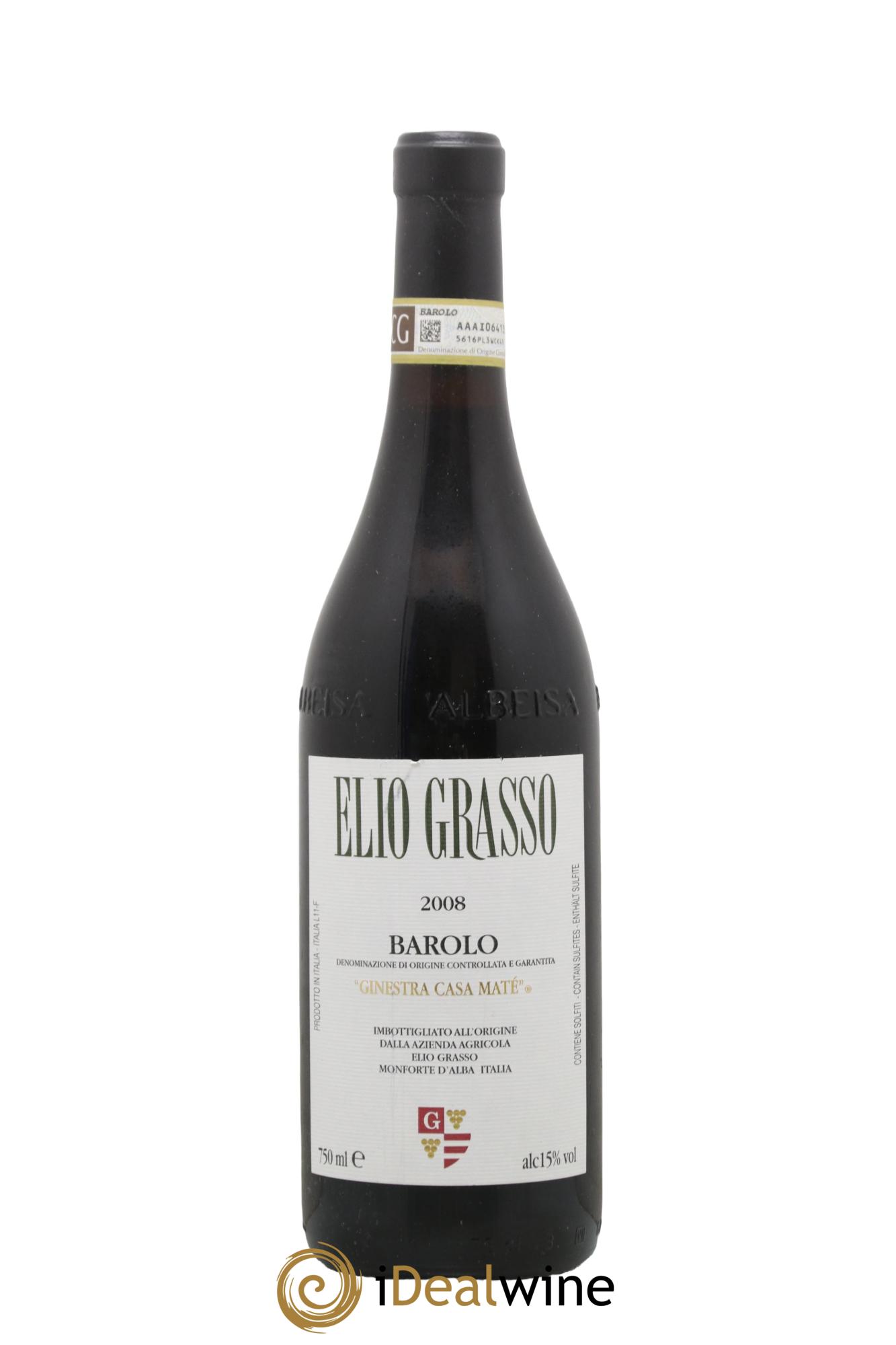 Barolo DOCG Ginestra Casa Maté Elio Grasso 2008 - Lot de 1 bouteille - 0