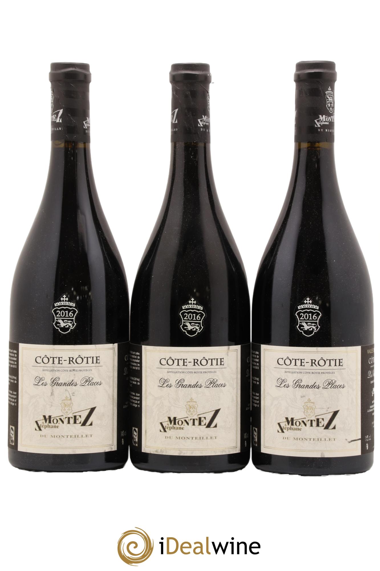Côte-Rôtie Les Grandes Places Monteillet (Domaine du) - Stéphane Montez 2016 - Lot of 3 bottles - 0