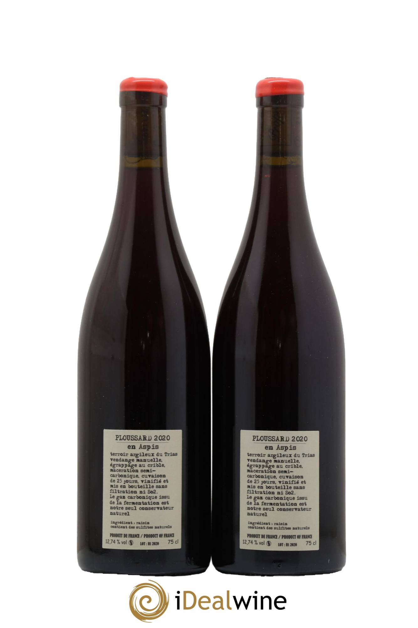 Arbois Pupillin Ploussard En Aspis Adeline Houillon & Renaud Bruyère  2020 - Lotto di 2 bottiglie - 1