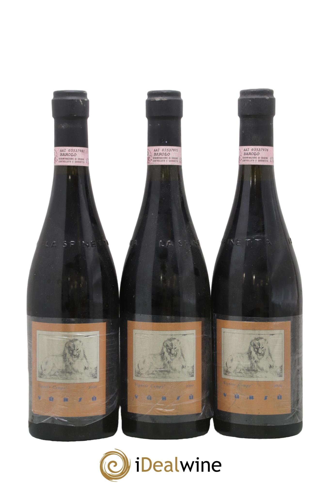 Barolo DOCG Campe La Spinetta - Giorgio Rivetti 2000 - Posten von 3 Flaschen - 0