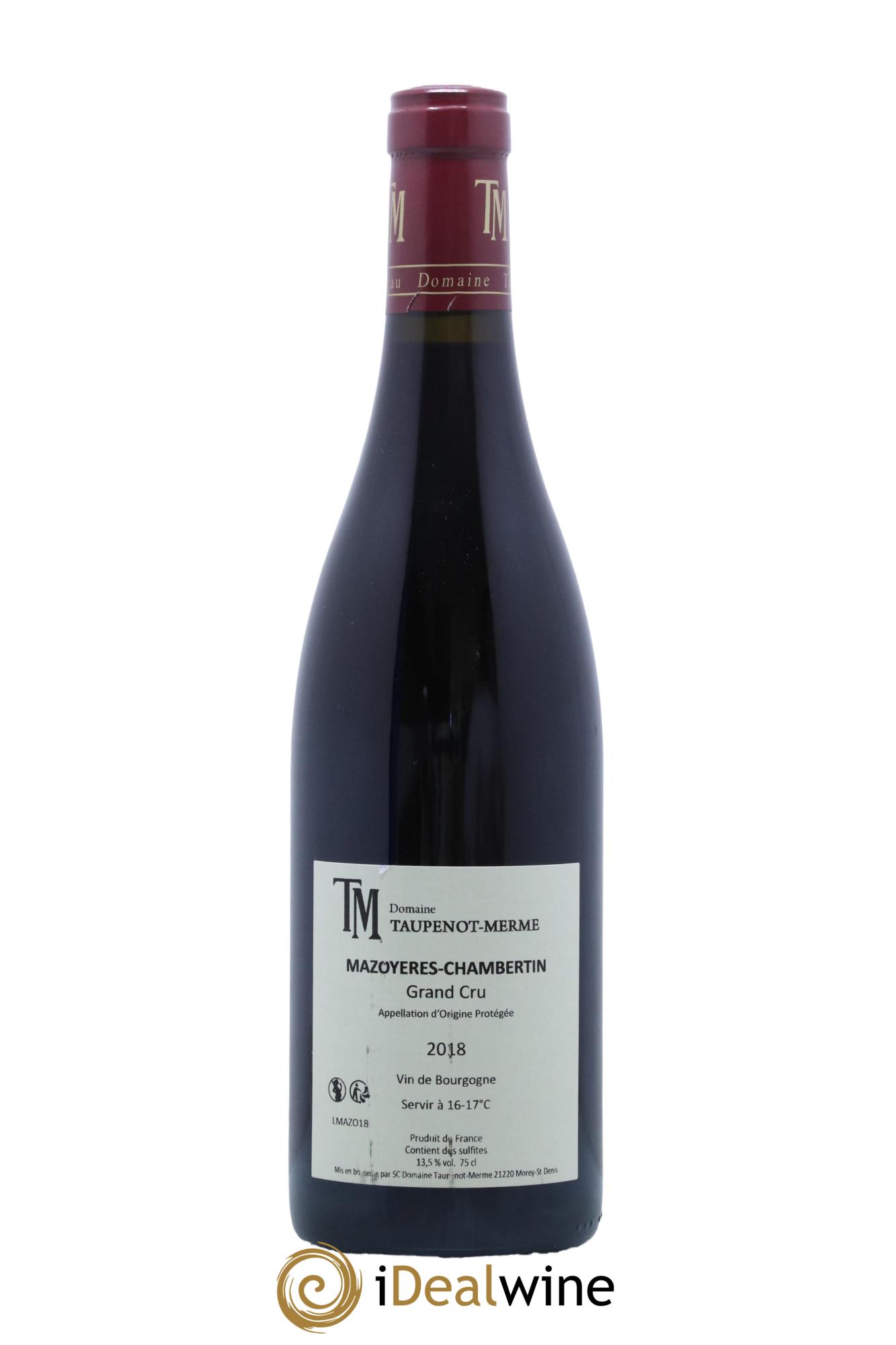 Mazoyères-Chambertin Grand Cru Taupenot-Merme 2018 - Lot de 1 bouteille - 1