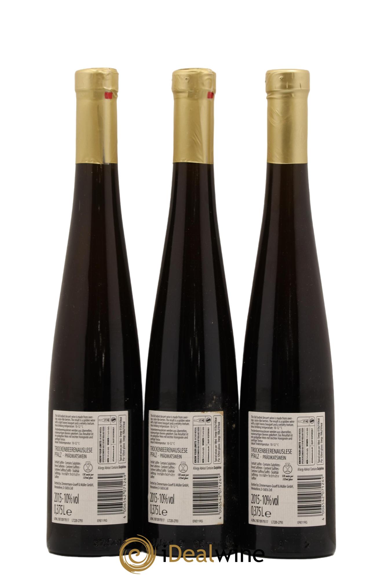 Allemagne Pfalz Trockenbeerenauslese Roman Graeff 2015 - Lot de 6 demi bouteilles - 2