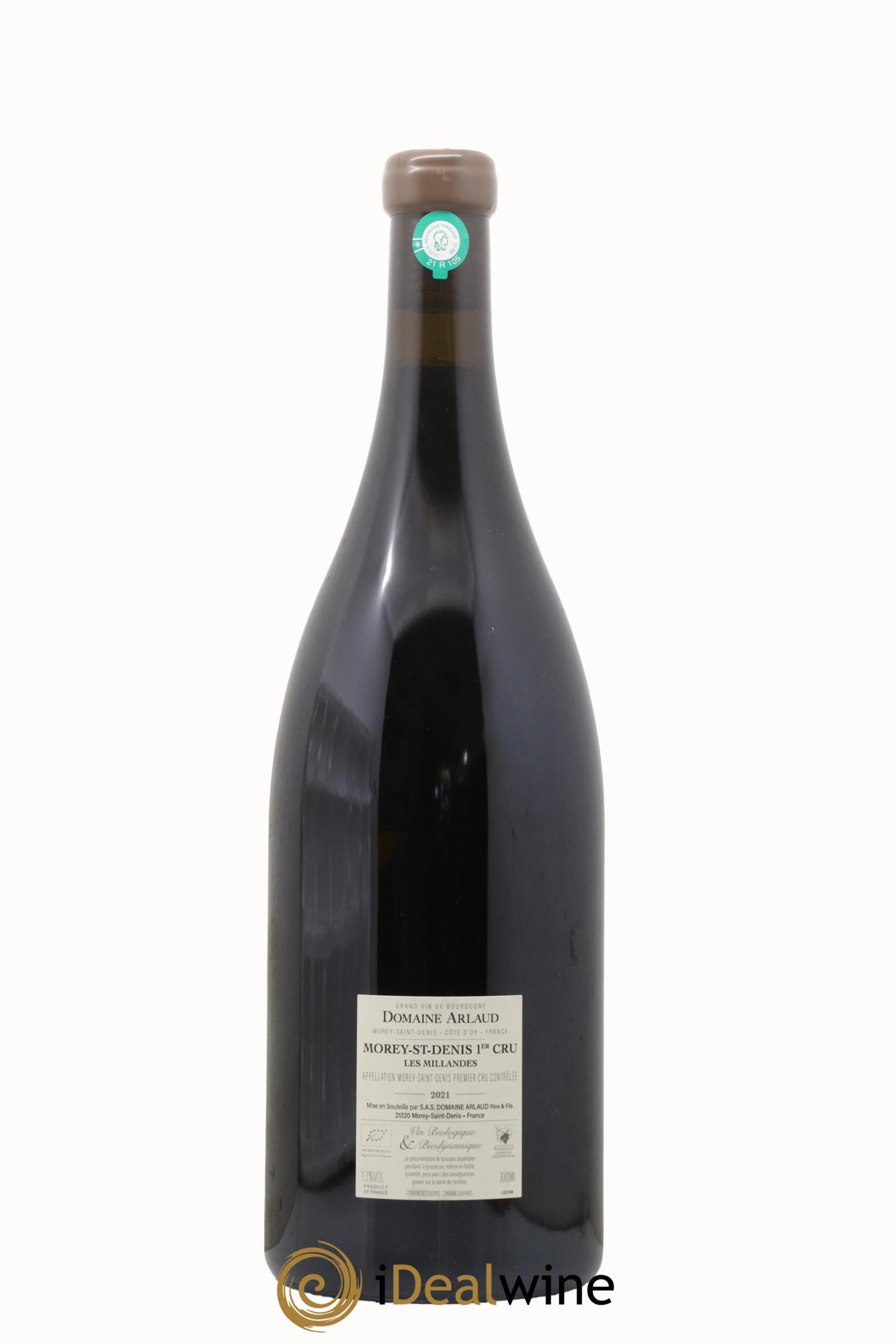 Morey Saint-Denis 1er Cru Les Millandes Arlaud (dégustation au domaine incluse) 2021 - Lot de 1 double magnum - 1