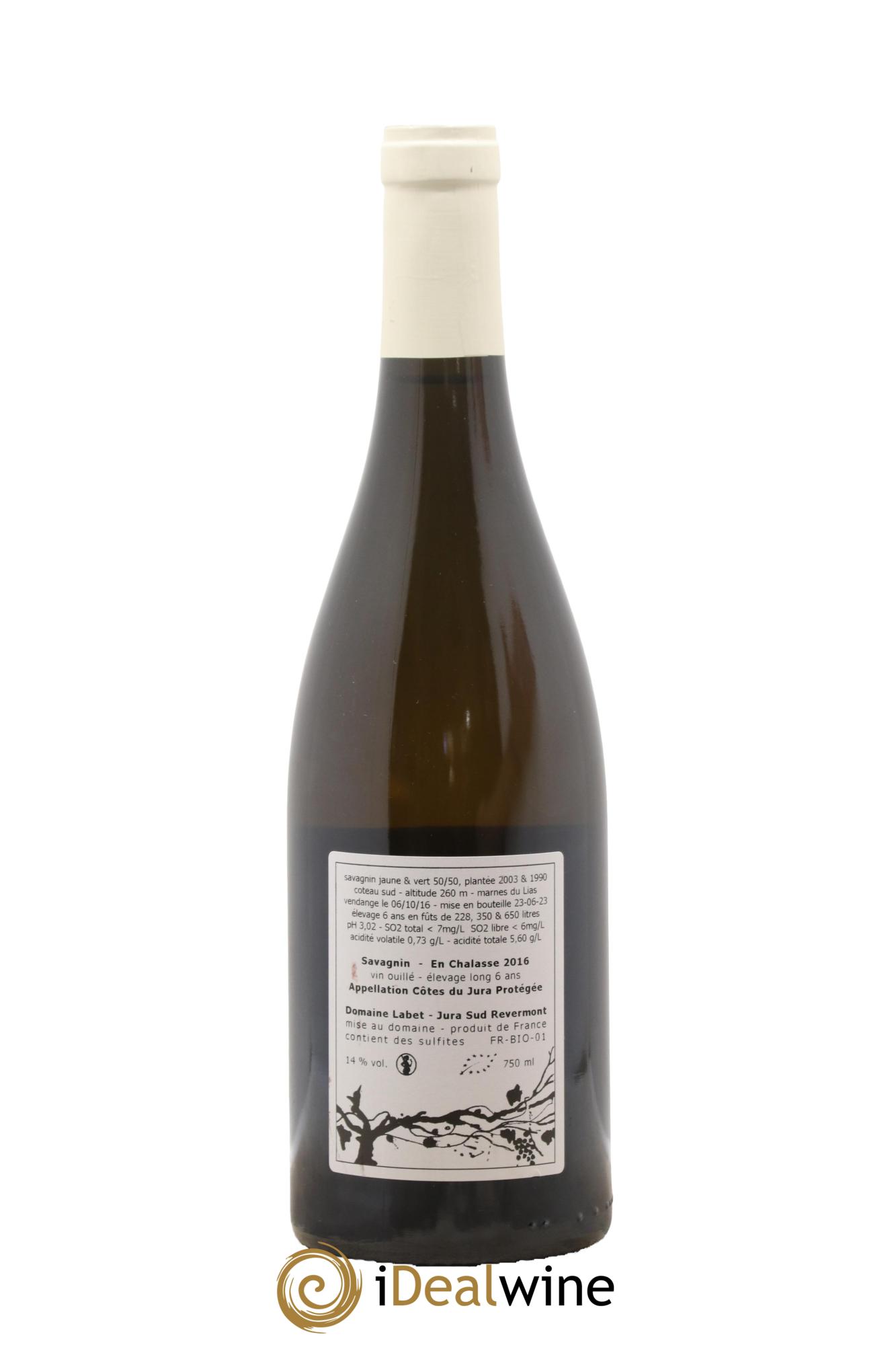 Côtes du Jura Savagnin en Chalasse Elevage Long Romain - Julien - Charline Labet 2016 - Lot de 1 bouteille - 1