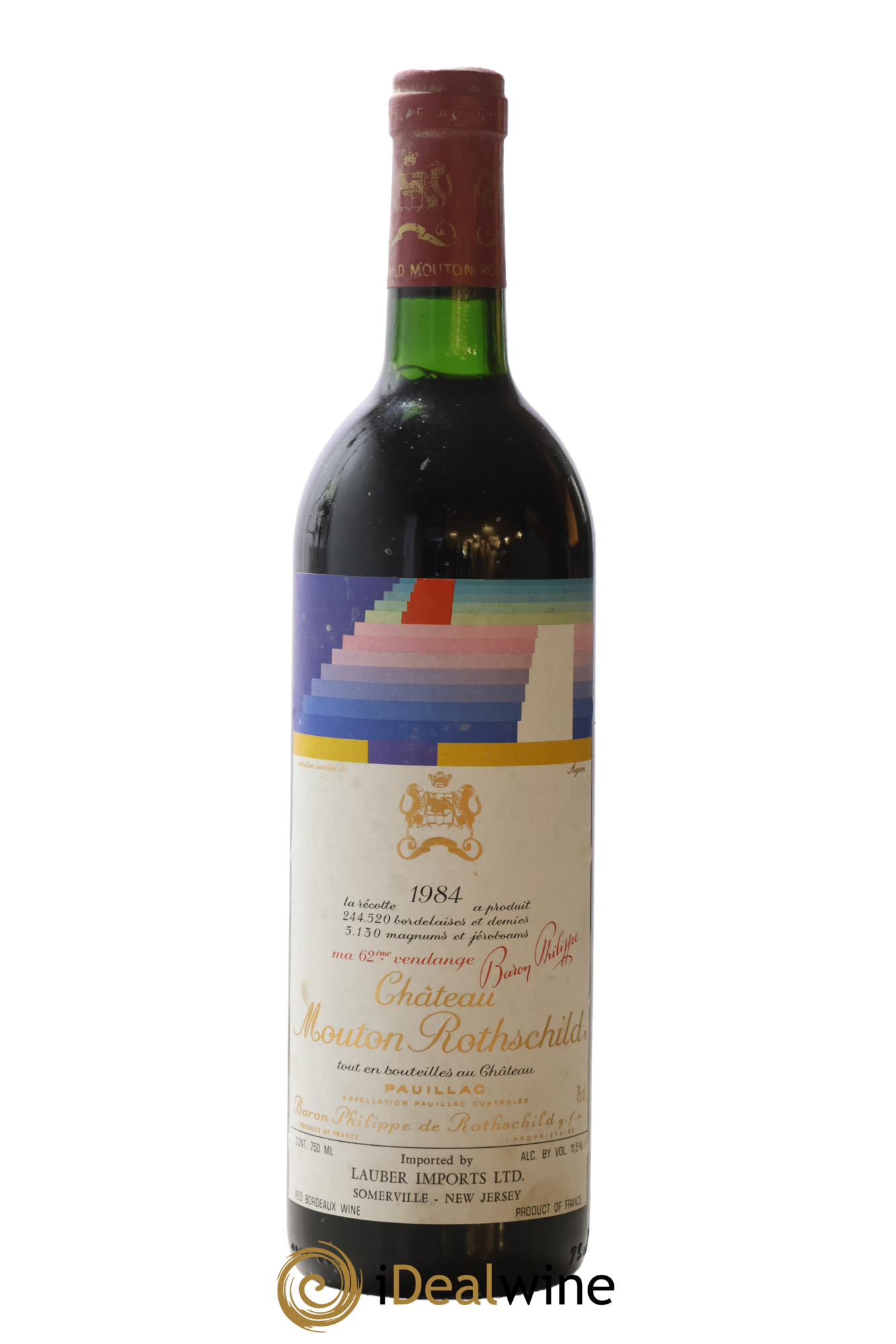 Château Mouton Rothschild 1er Grand Cru Classé 1984 - Lot de 1 bouteille - 0