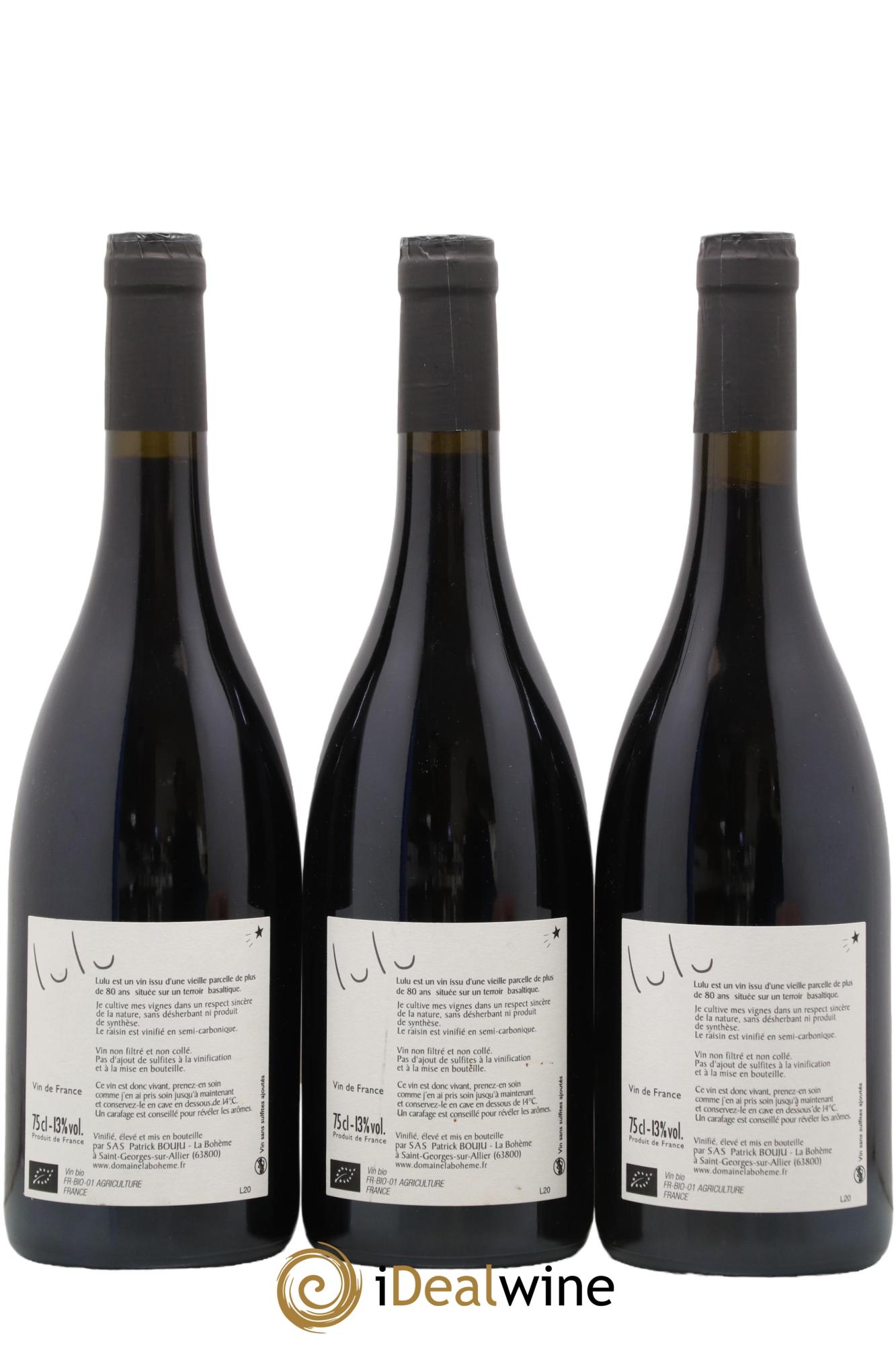 Vin de France Lulu Patrick Bouju - La Bohème 2020 - Lot of 3 bottles - 1