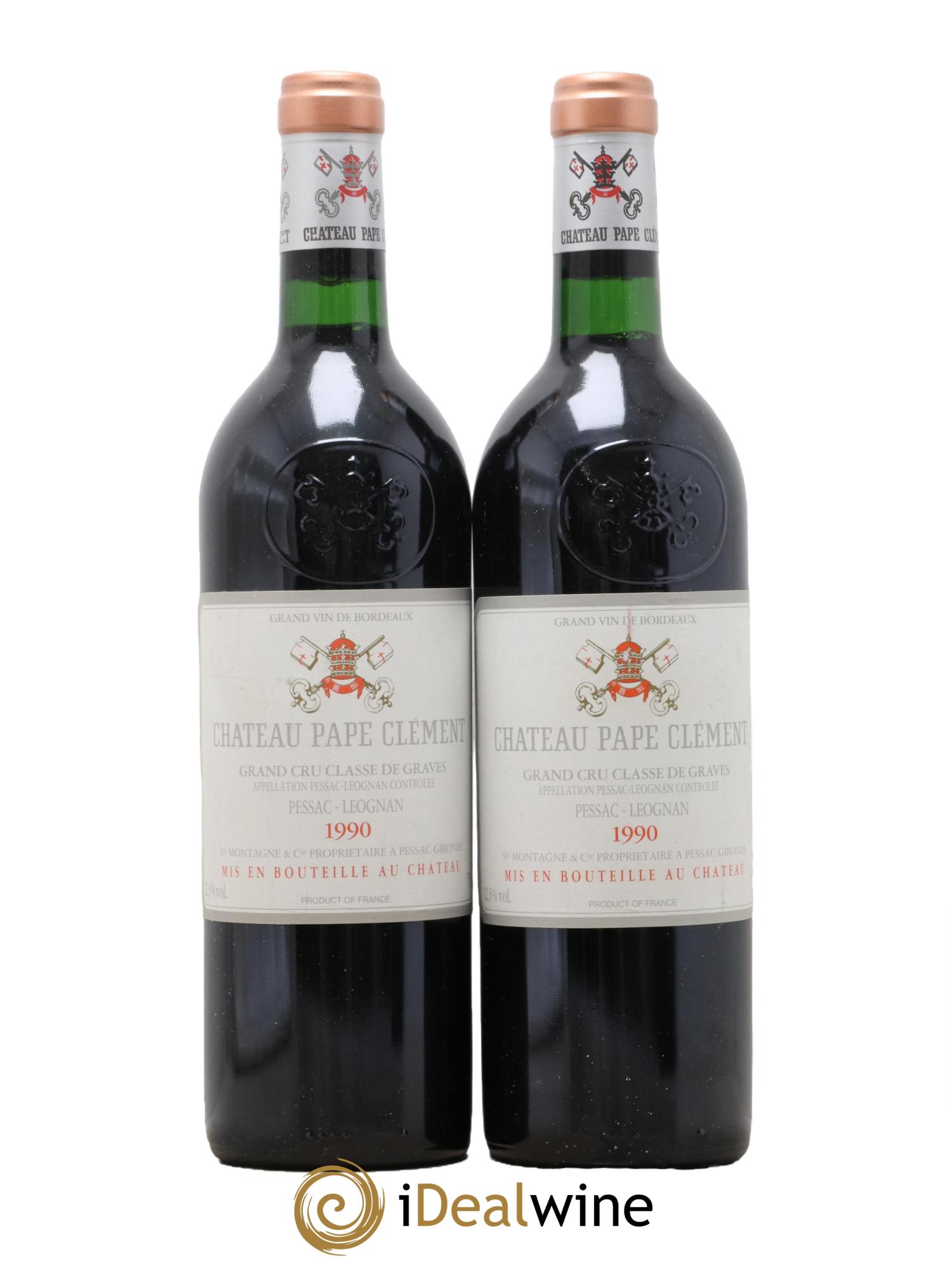 Château Pape Clément Cru Classé de Graves 1990 - Lot de 2 bouteilles - 0
