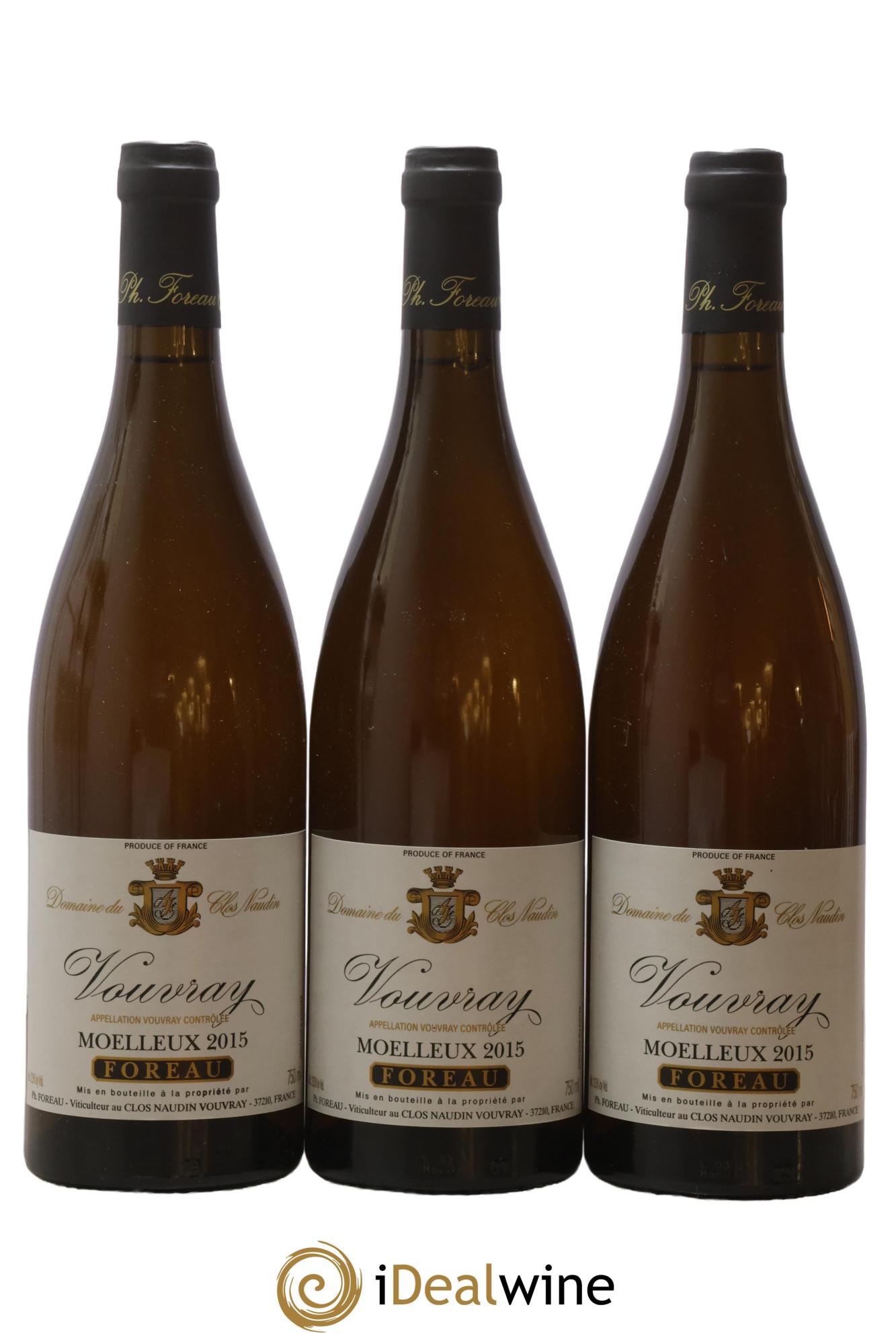 Vouvray Moelleux Clos Naudin - Philippe Foreau 2015 - Lot of 3 bottles - 0