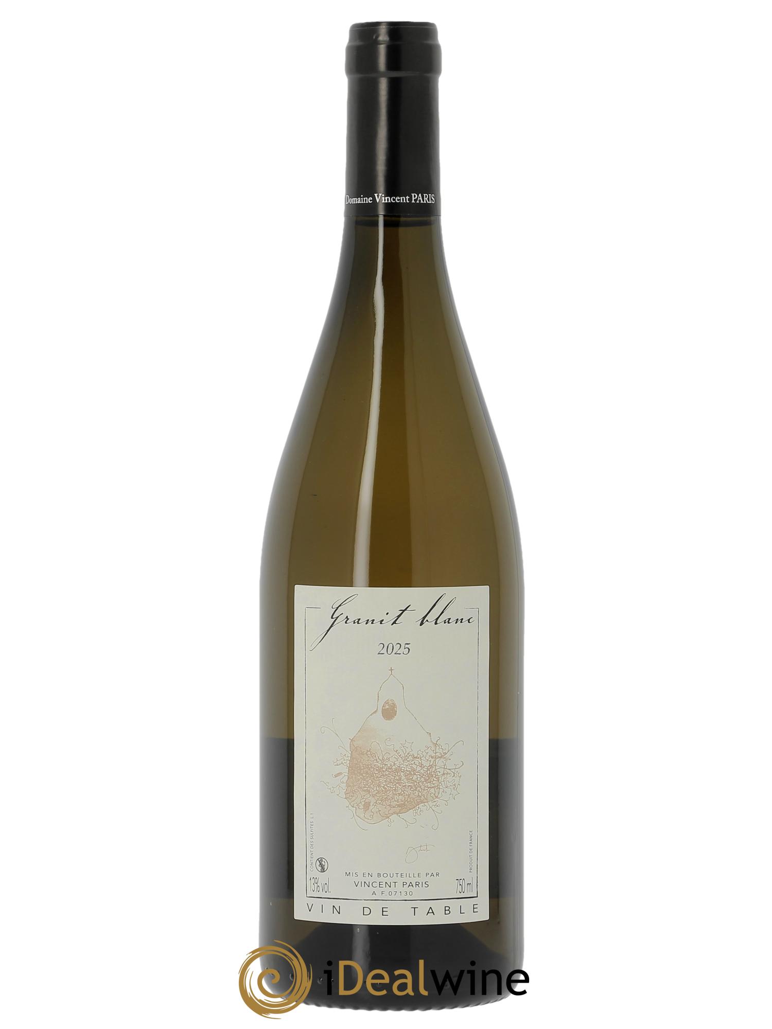 Ardèche (Vin de Pays) Granit Blanc Vincent Paris 2025 - Lot de 1 bouteille - 0