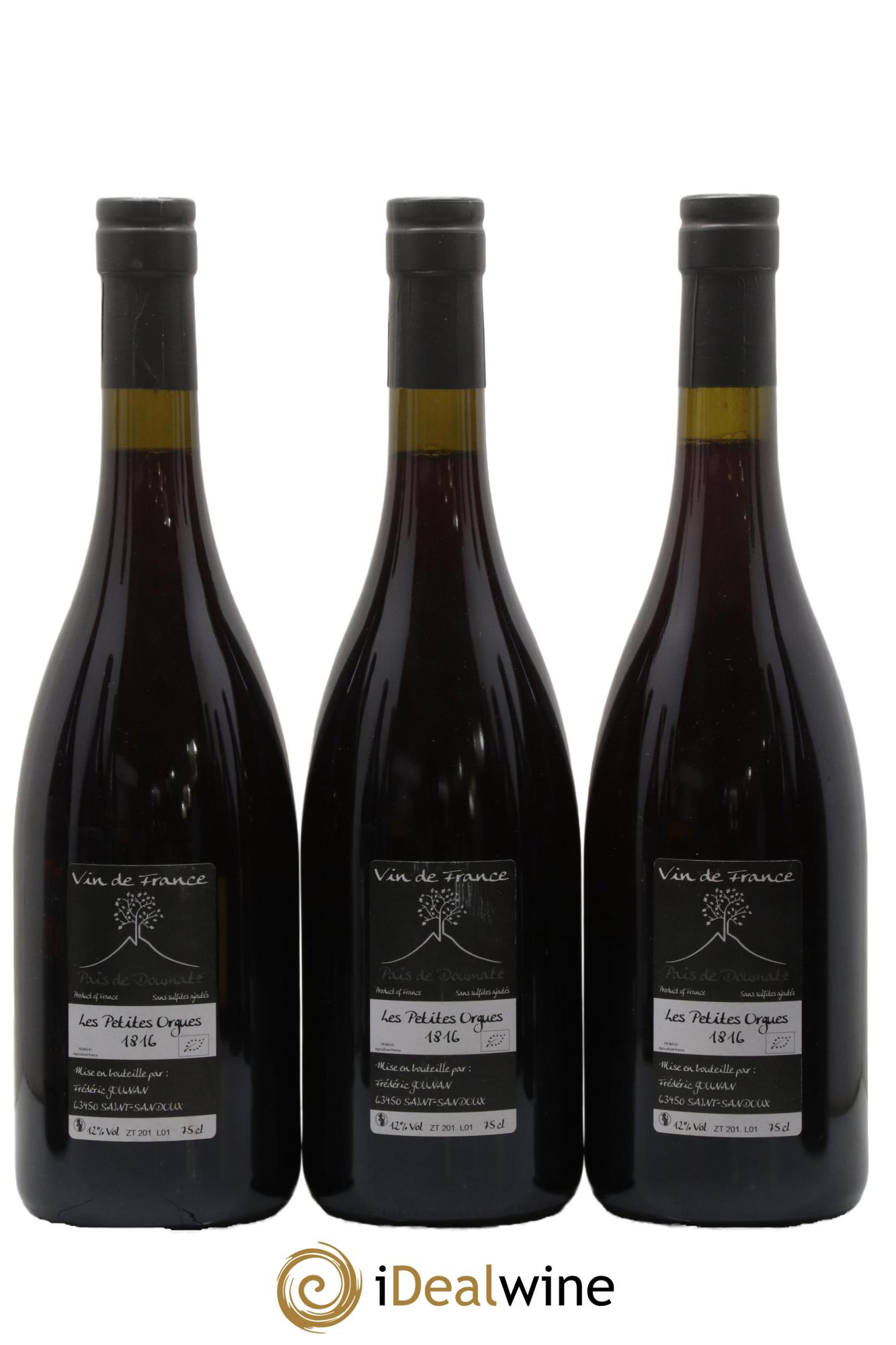 Vin de France Les Petites Orgues Vignoble de l'Arbre Blanc 2016 - Lot de 3 bouteilles - 1