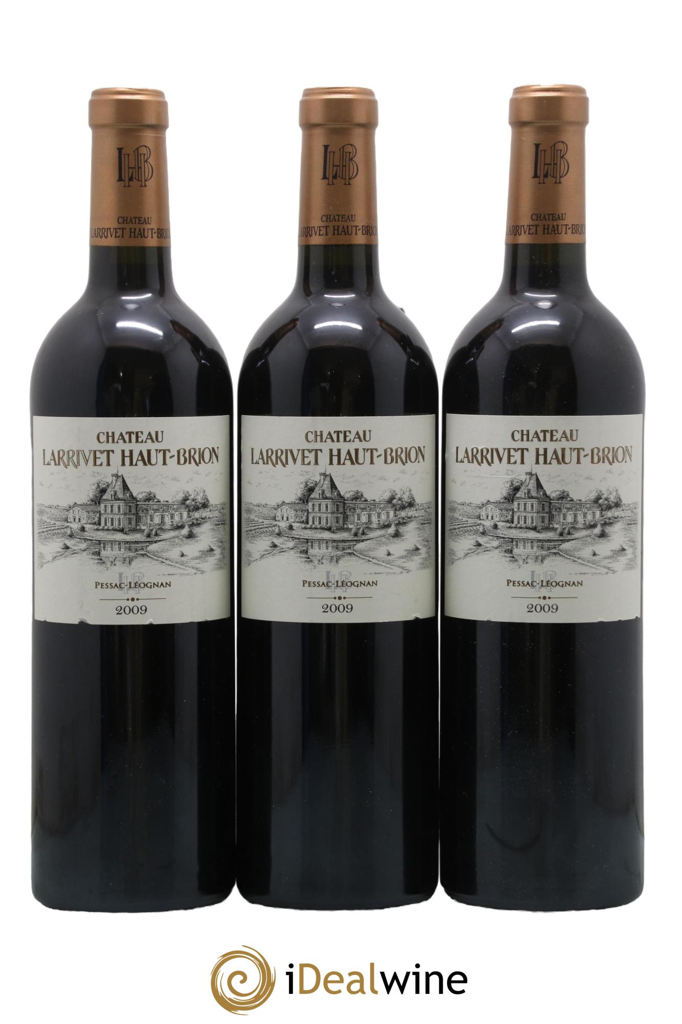 Château Larrivet Haut-Brion 2009 - Lotto di 3 bottiglie - 0