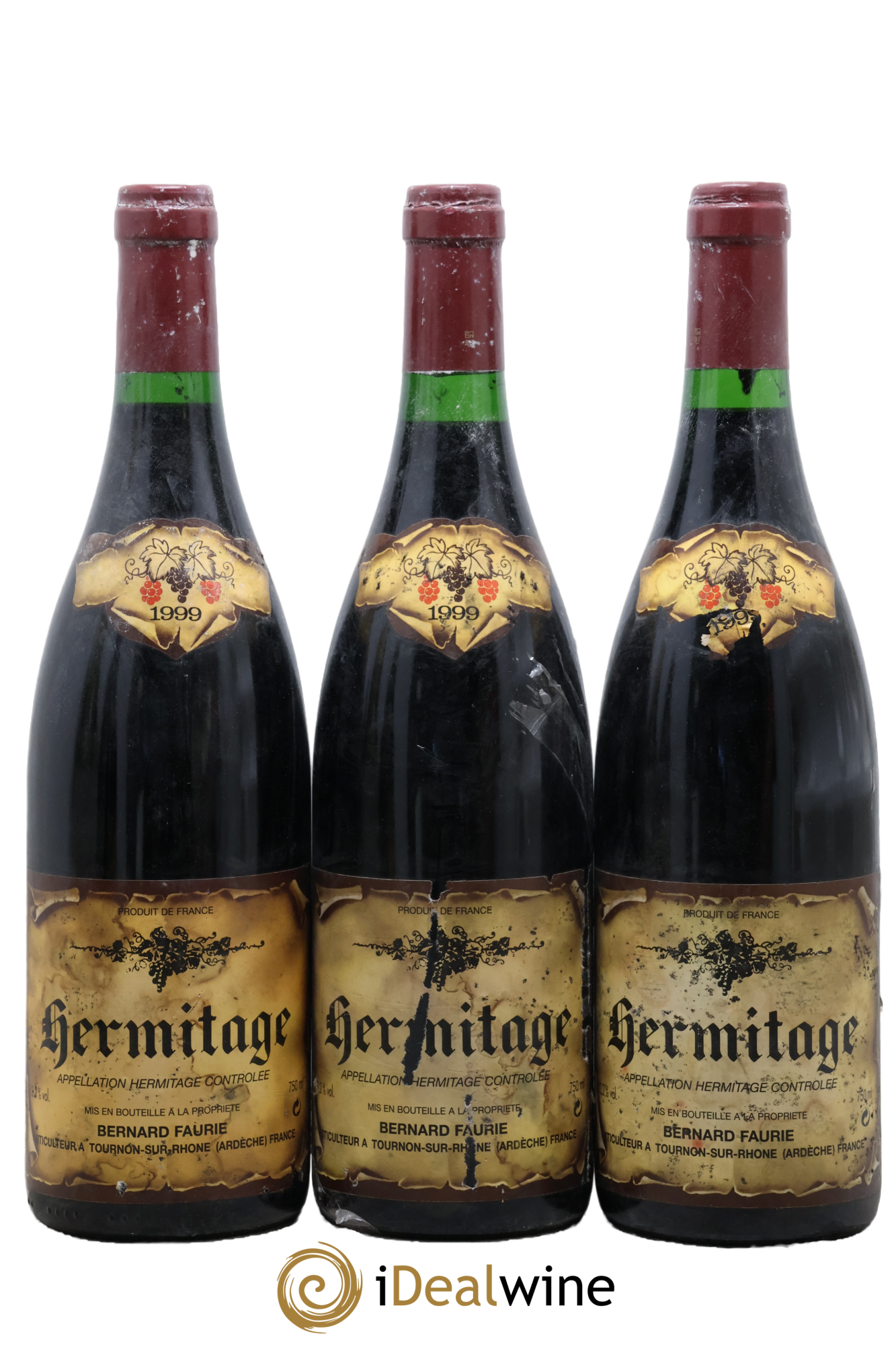 Hermitage Bernard Faurie 1999 - Lot de 3 bouteilles - 0
