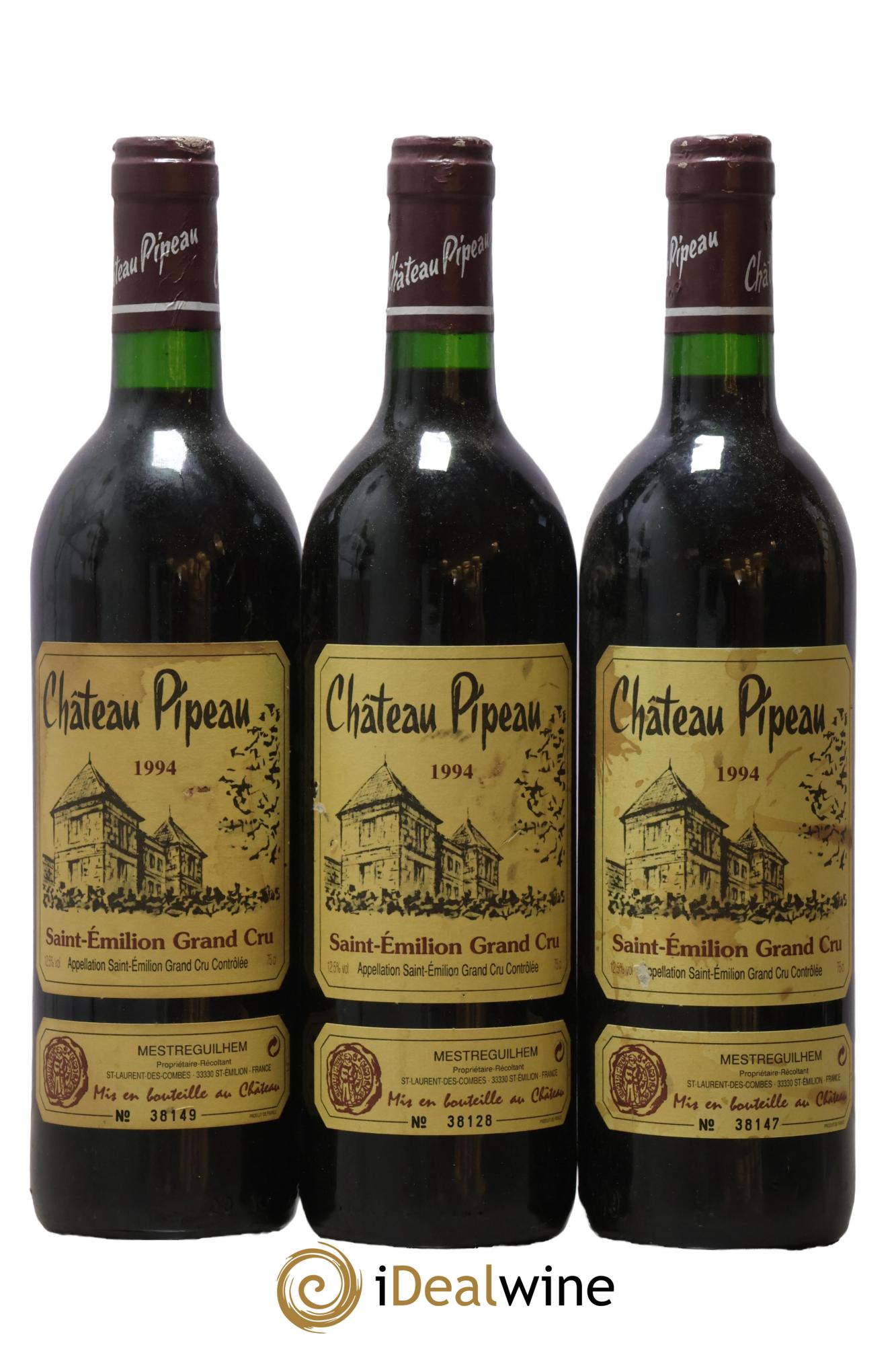 Château Pipeau 1994 - Lotto di 3 bottiglie - 0