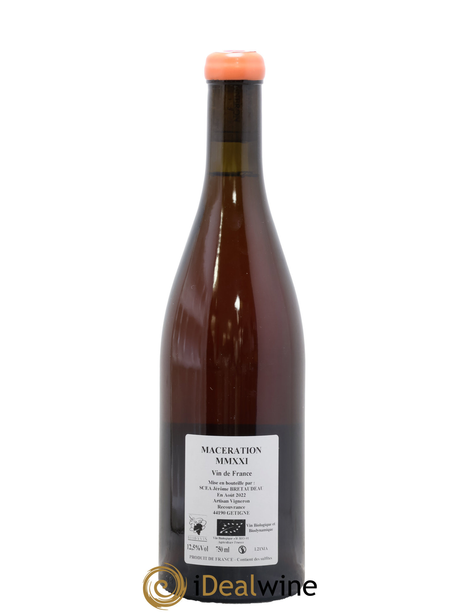 Vin de France Macération Jérôme Bretaudeau - Domaine de Bellevue 2021 - Lot de 1 bouteille - 1