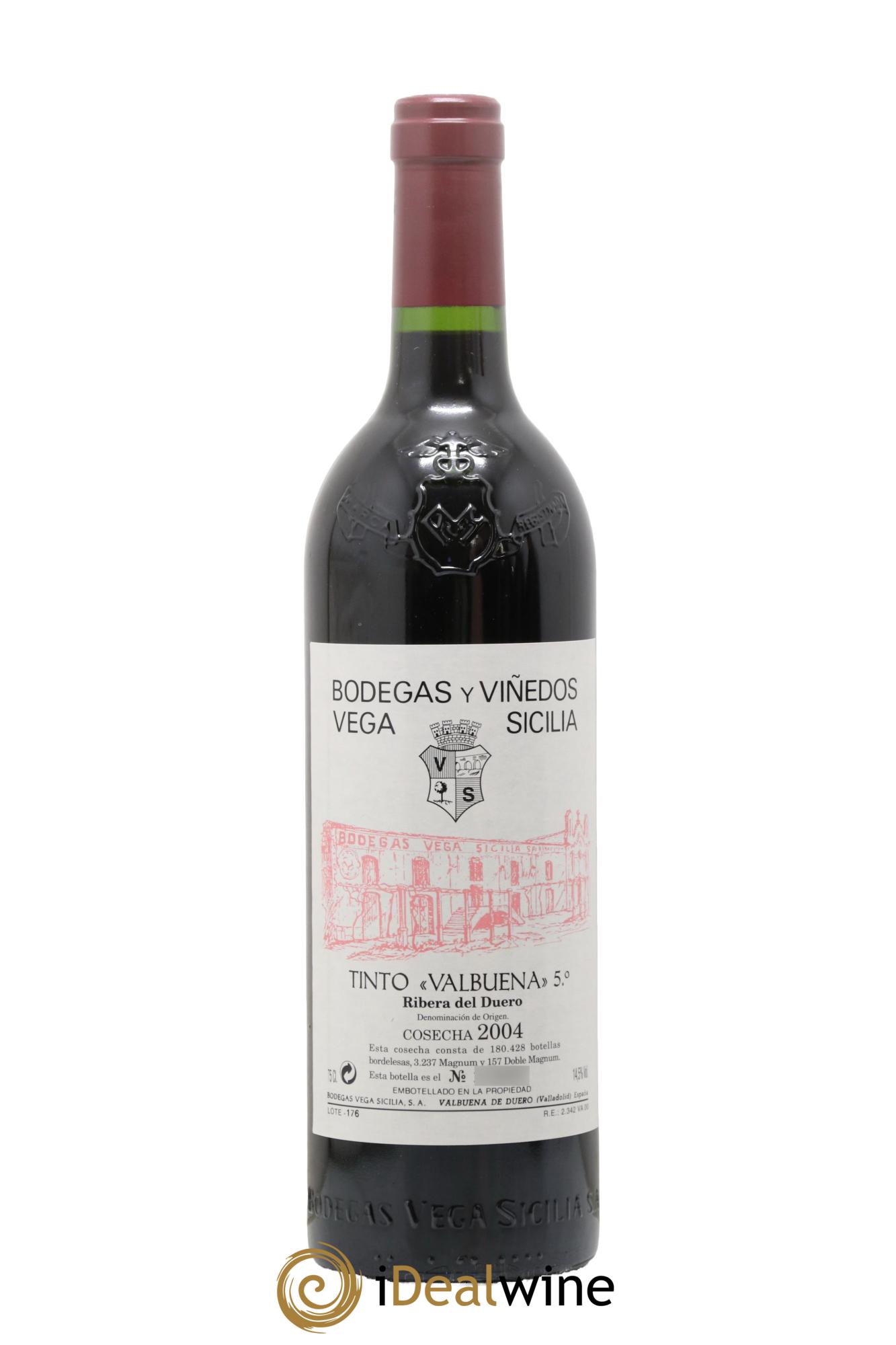 Ribera Del Duero DO Vega Sicilia Valbuena 5 ano Famille Alvarez 2004 - Lot de 1 bouteille - 0