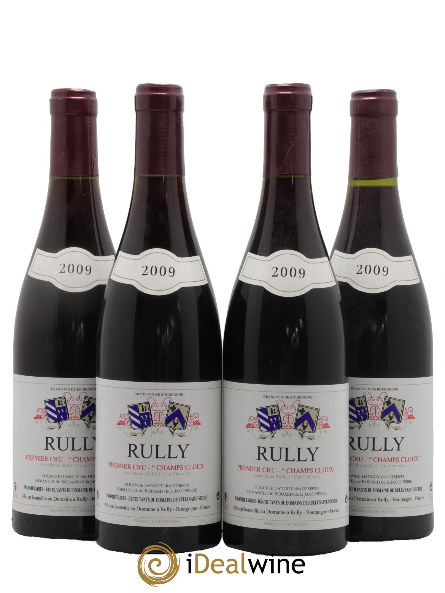 Rully 1er Cru Champs Clouds Solange Danguy des Deserts Emmanuel de Bodard de la Jacopierre 2009 - Lot de 4 bouteilles - 0