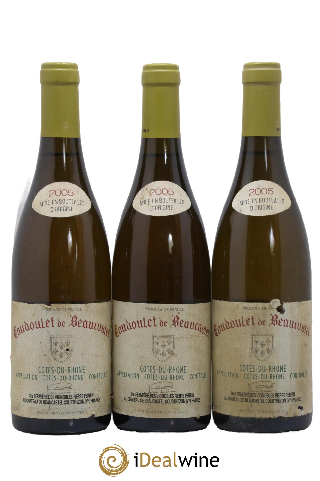 Côtes-du-Rhône Coudoulet de Beaucastel Famille Perrin 2005 - Lot de 3 bouteilles - 0