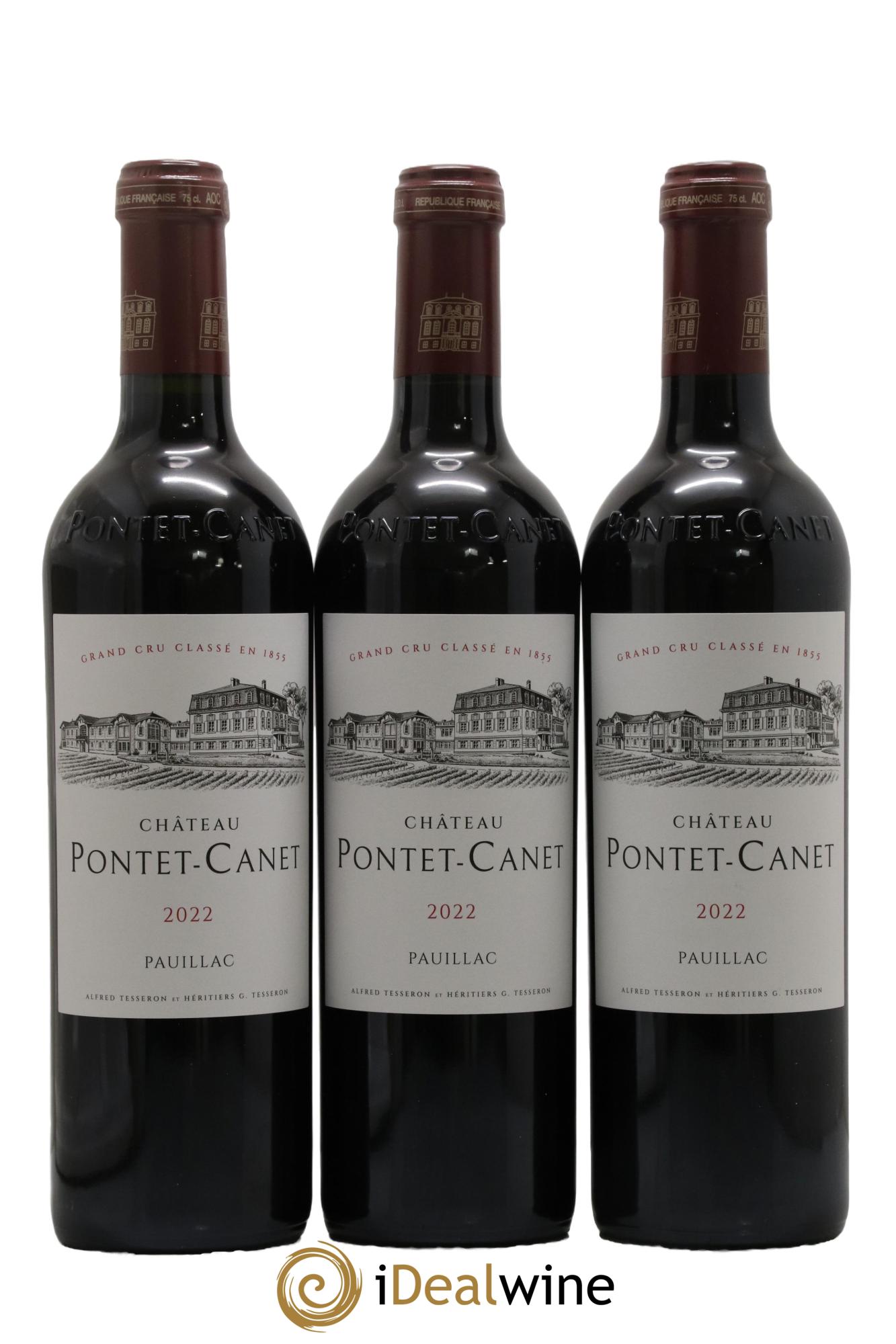 Château Pontet Canet 5ème Grand Cru Classé 2022 - Lot de 3 bouteilles - 0