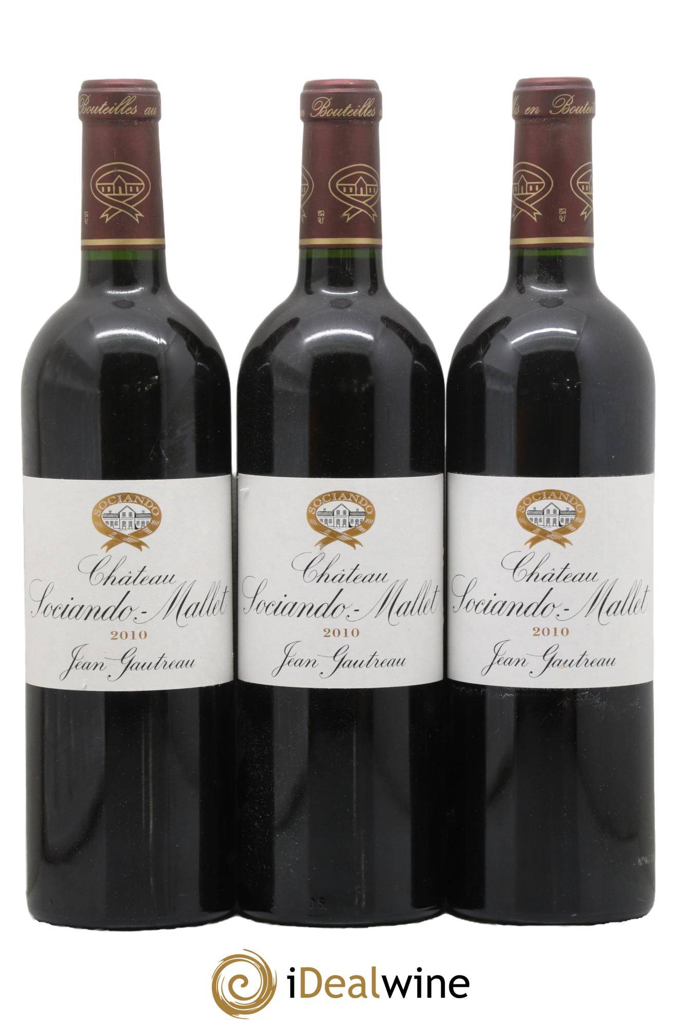 Château Sociando Mallet 2010 - Lot de 3 bouteilles - 0