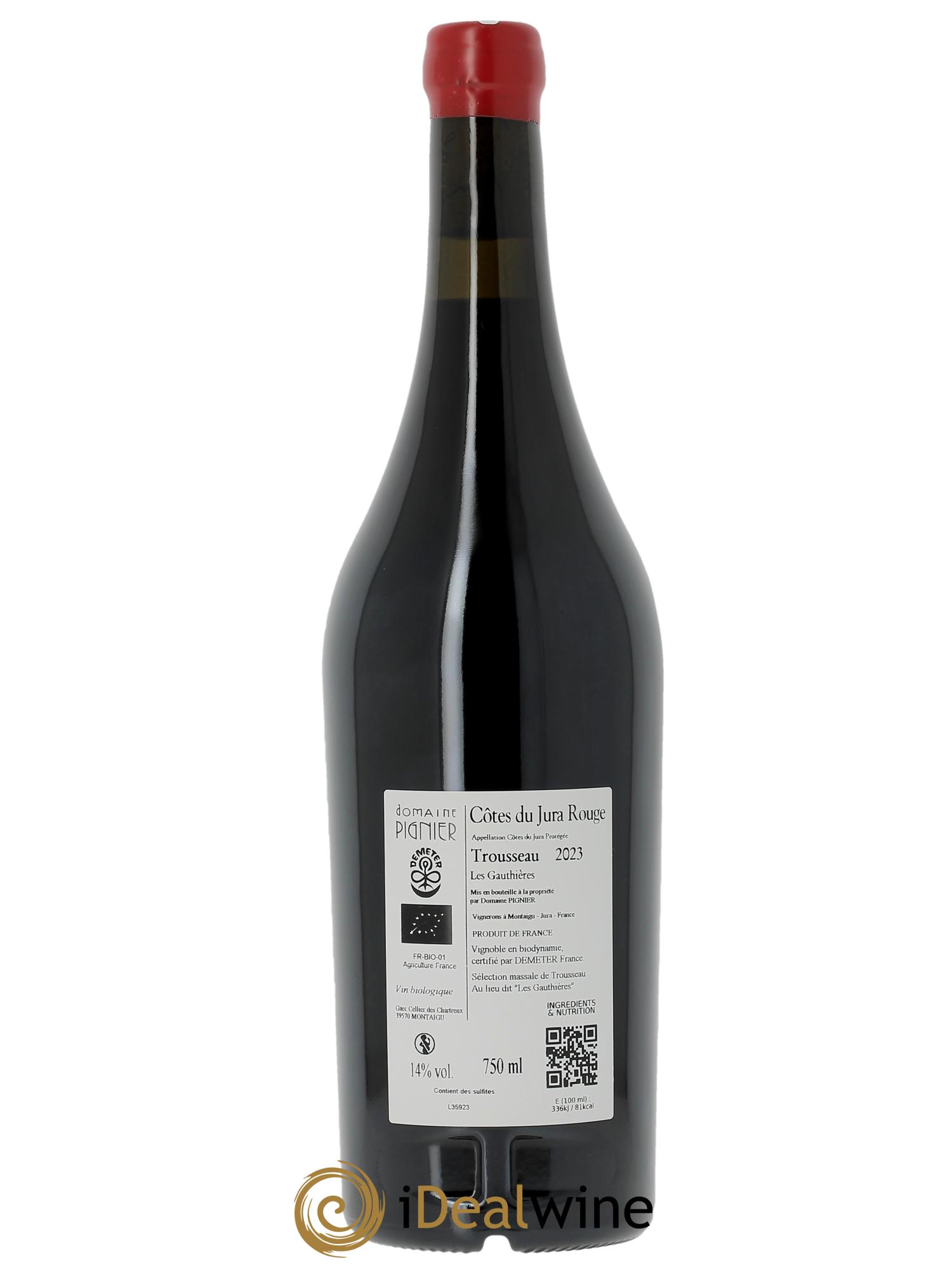 Côtes du Jura Les Gauthières Domaine Pignier 2023 - Lot de 1 bouteille - 1