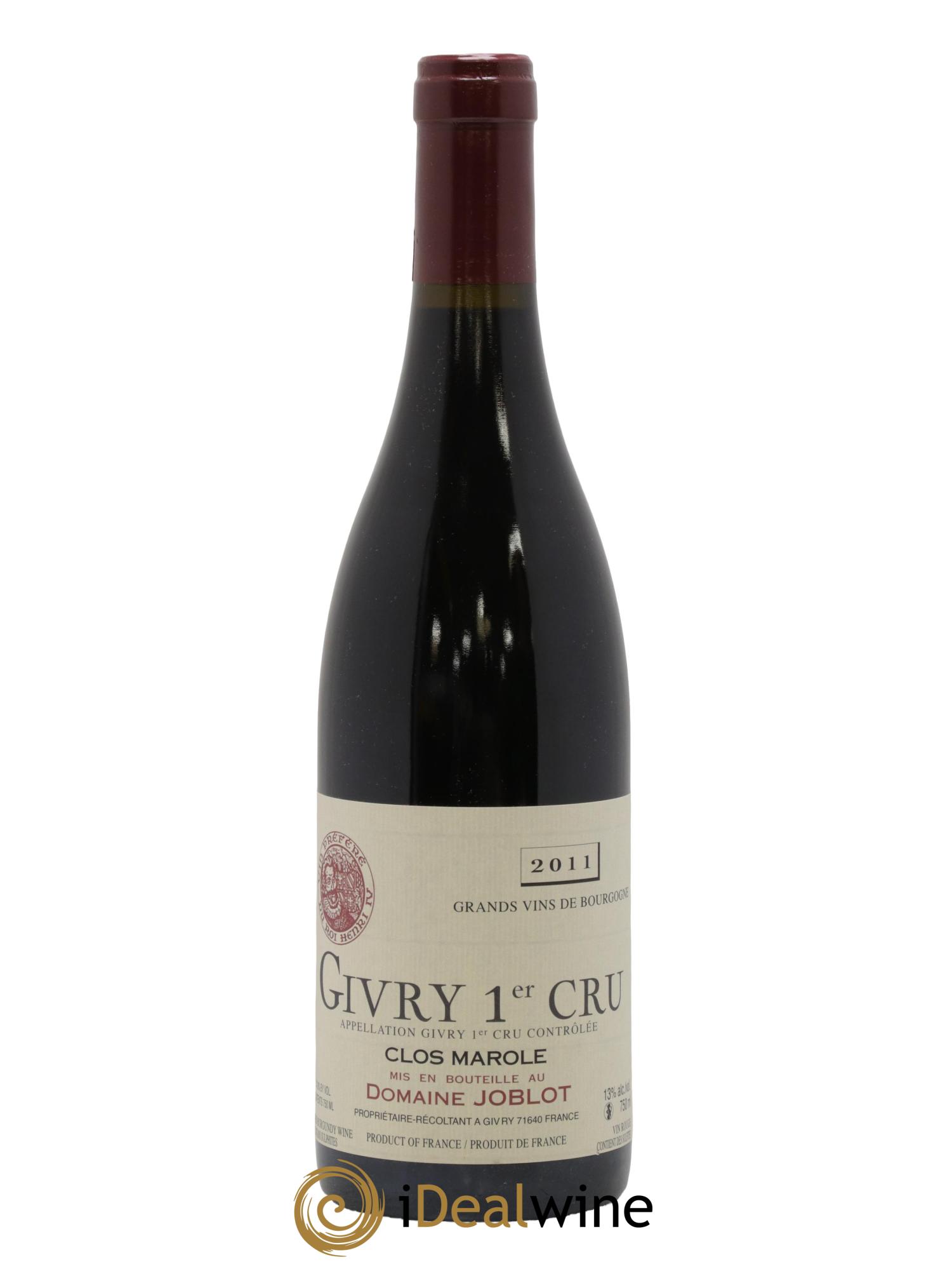 Givry 1er Cru Clos Marole Joblot (Domaine)  2011 - Lotto di 1 bottiglia - 0