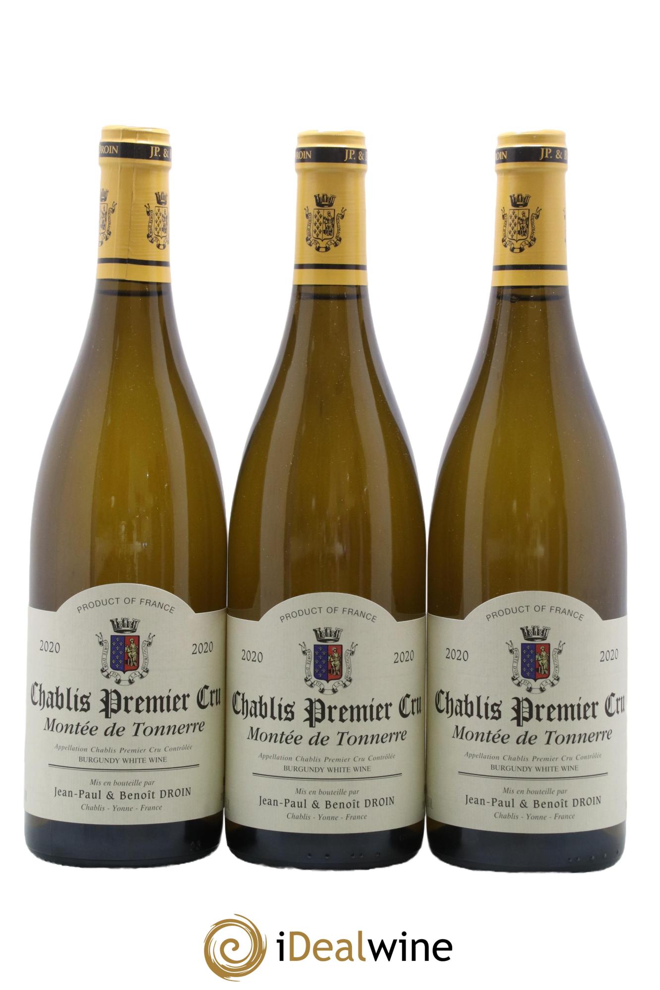 Chablis 1er Cru Montée de Tonnerre Jean-Paul & Benoît Droin (Domaine) 2020 - Lot de 3 bouteilles - 0
