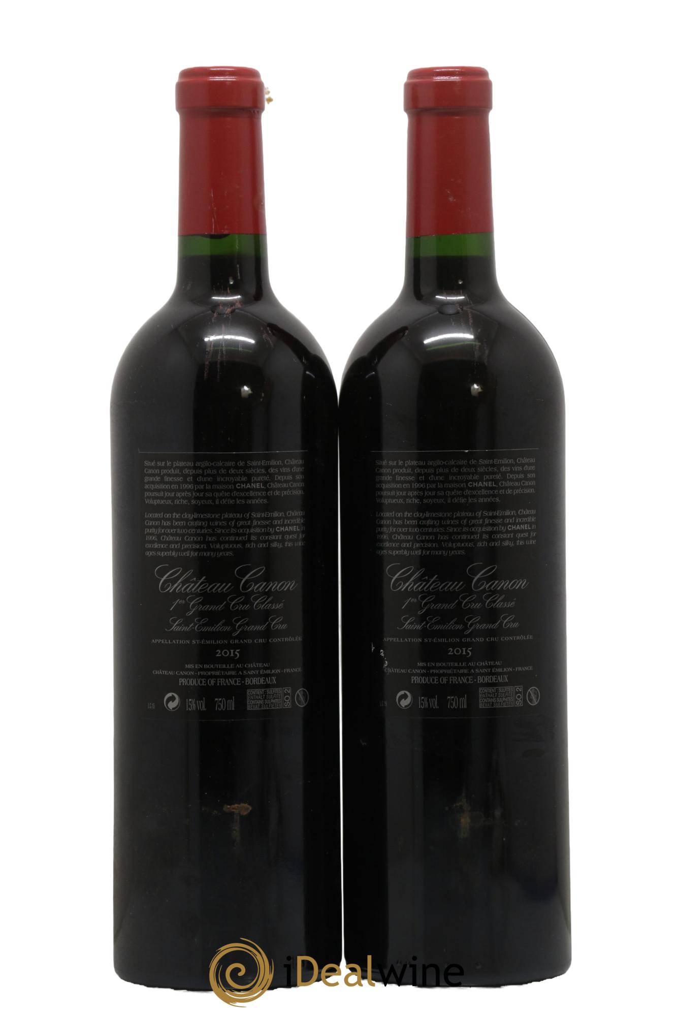 Château Canon 1er Grand Cru Classé B 2015 - Lot de 2 bouteilles - 1