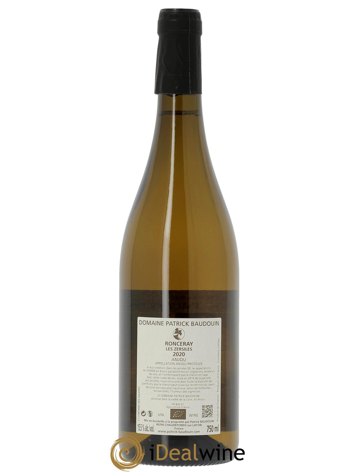 Anjou Ronceray Les Zersiles Patrick Baudouin  2020 - Lot of 1 bottle - 1