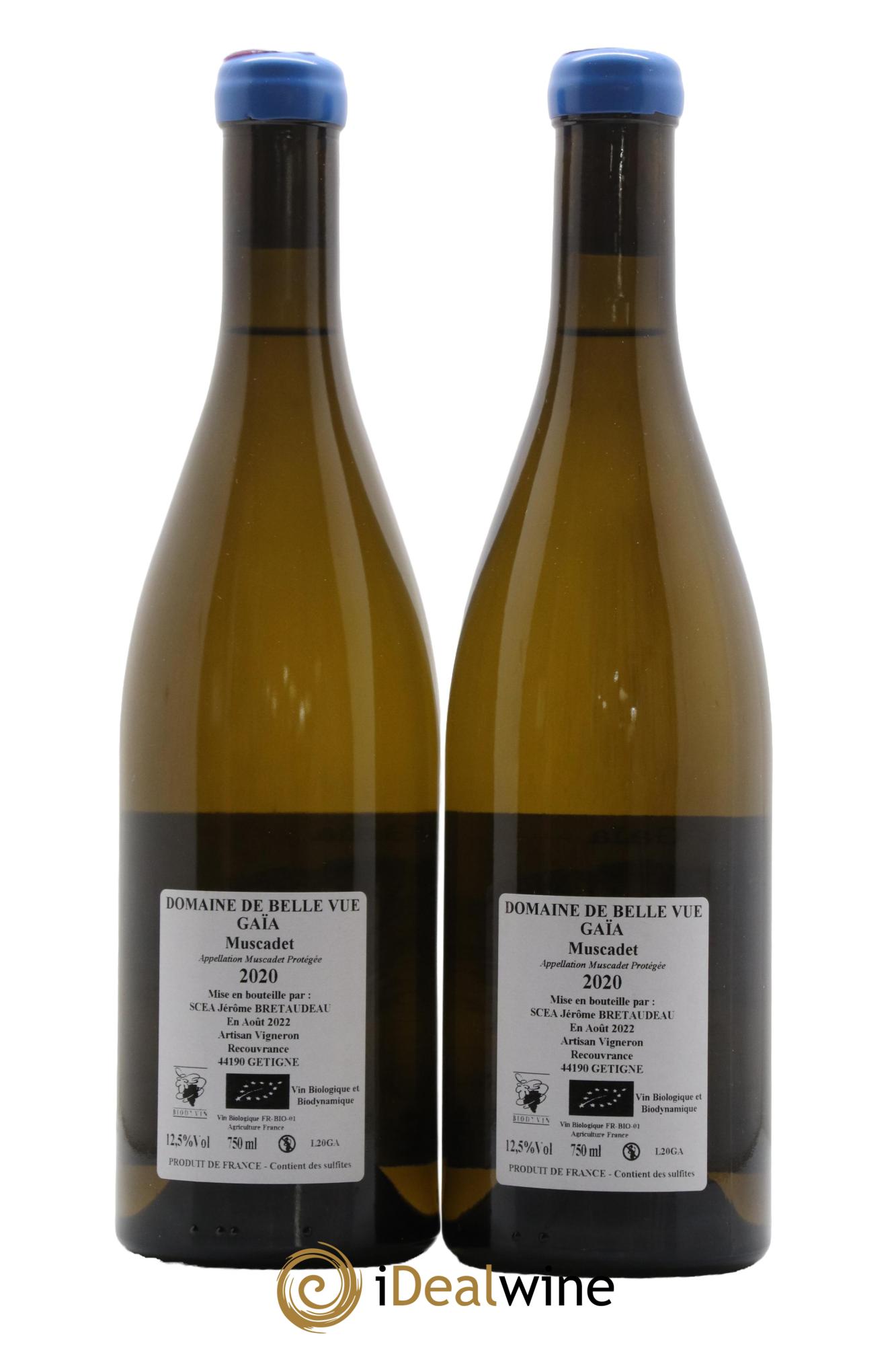 Muscadet-Sèvre-et-Maine Gaia Jérôme Bretaudeau - Domaine de Bellevue 2020 - Lotto di 2 bottiglie - 1