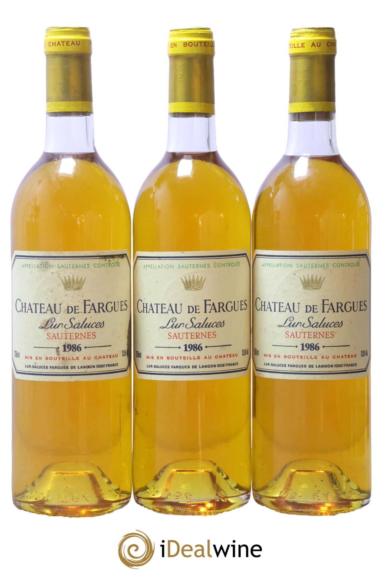 Château de Fargues 1986 - Lot of 3 bottles - 0