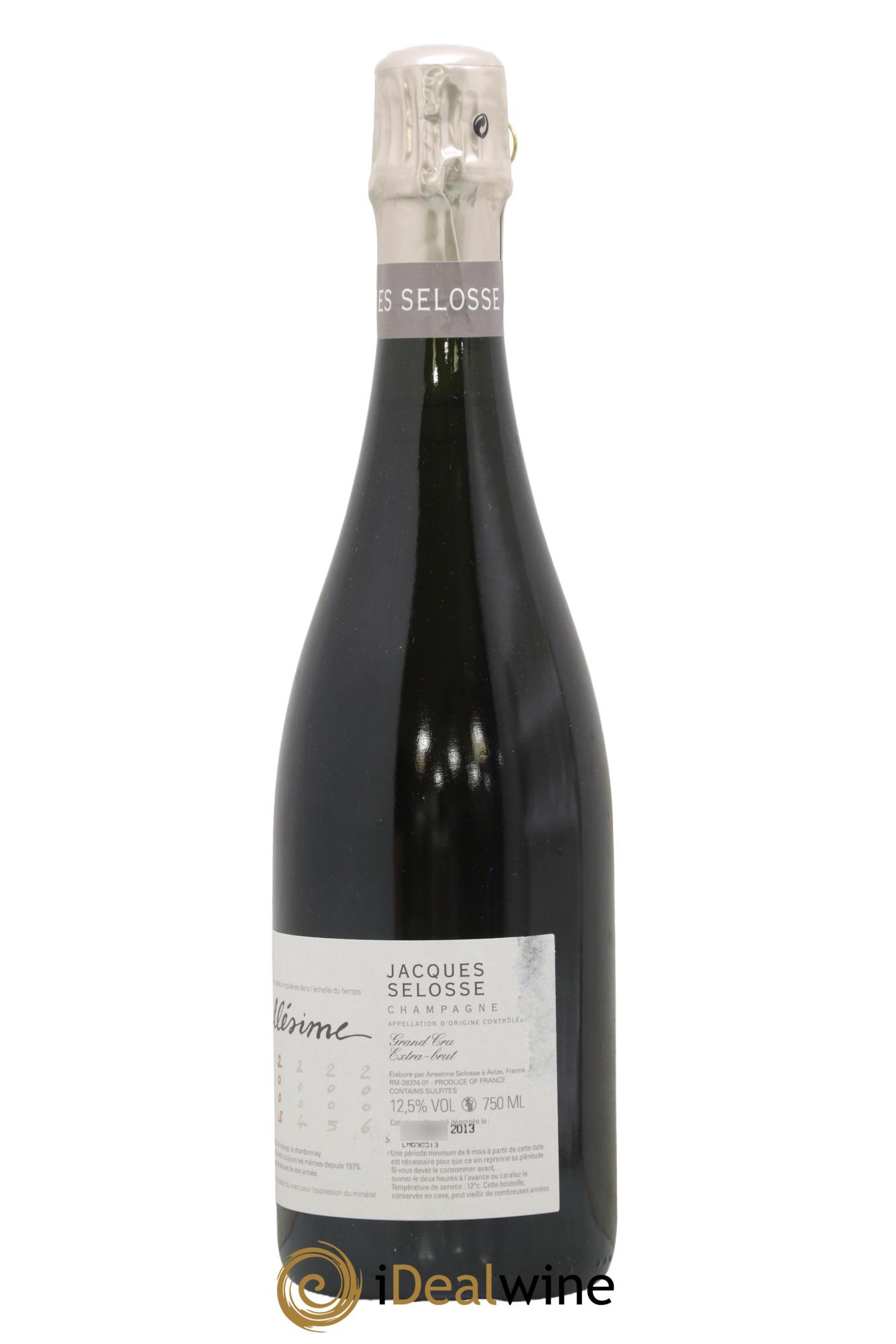 Blanc de Blancs Grand Cru Extra-Brut Jacques Selosse 2003 - Lot de 1 bouteille - 1