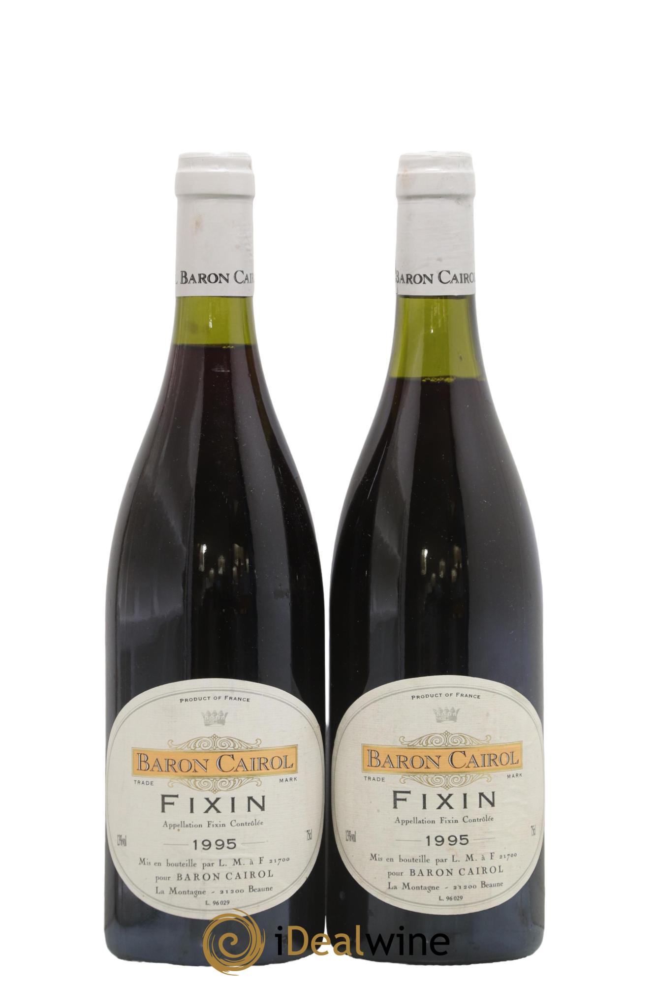 Fixin Baron Cairol 1995 - Lot de 2 bouteilles - 0