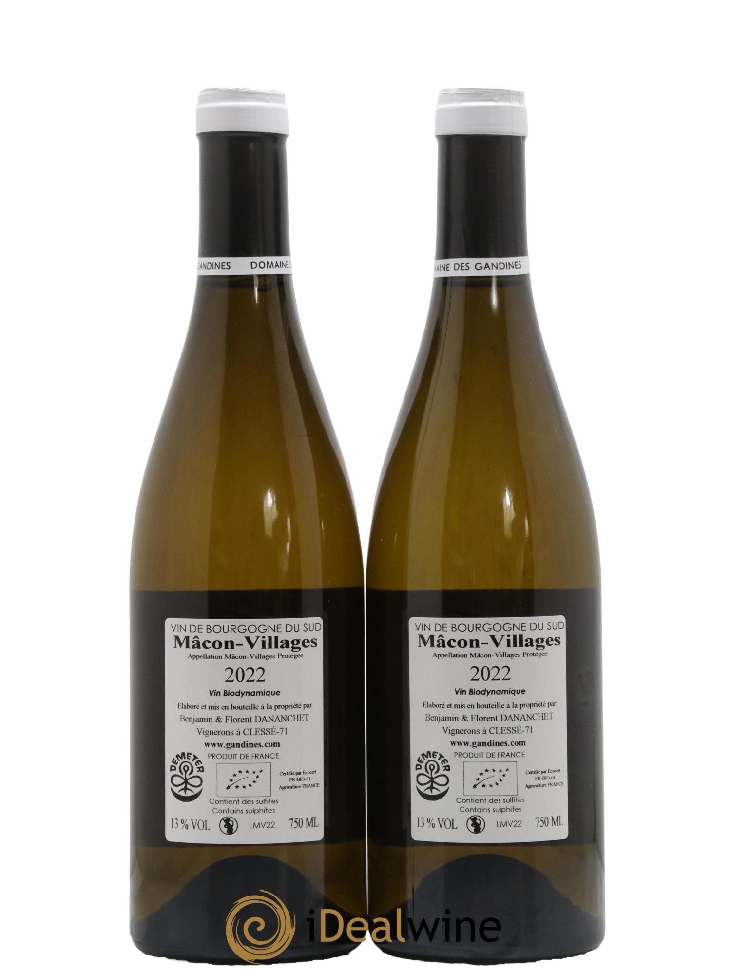 Mâcon Villages Domaine Des Gandines 2022 - Lot de 2 bouteilles - 1
