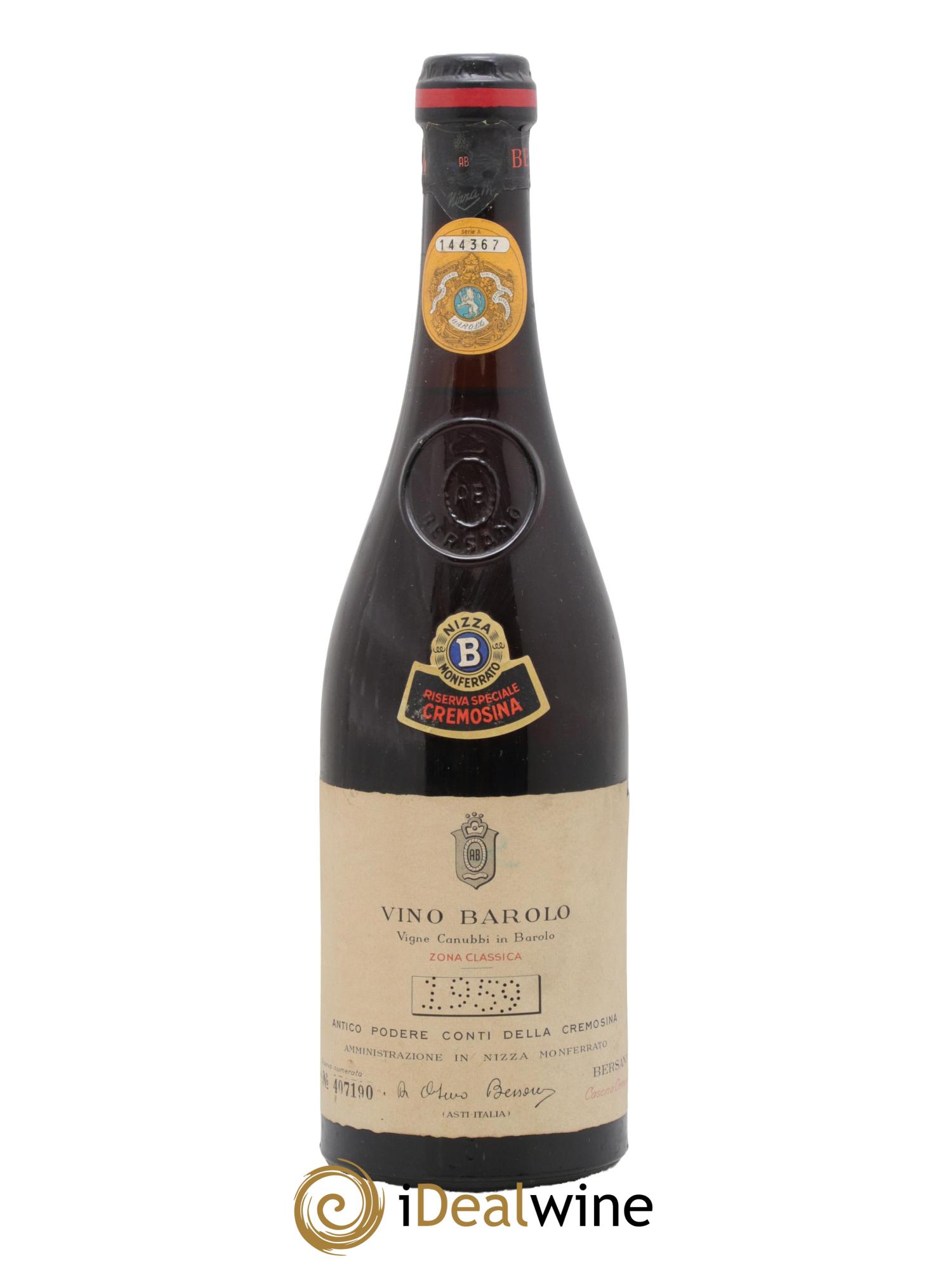 Barolo DOCG Riserva Speciale Cremosina Bersano 1959 - Lot of 1 bottle - 0